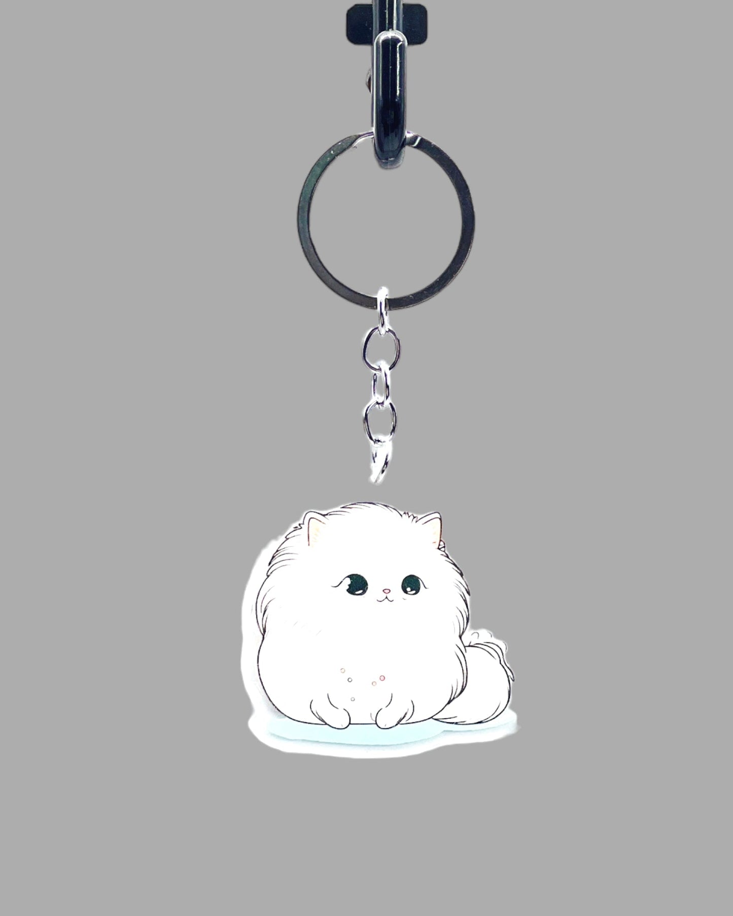 Persian Cat Acrylic Keychain, Cute kawaii memorial ornament, pet portrait charm, backpack fob, dad car décor, stocking stuffer, birthday gift