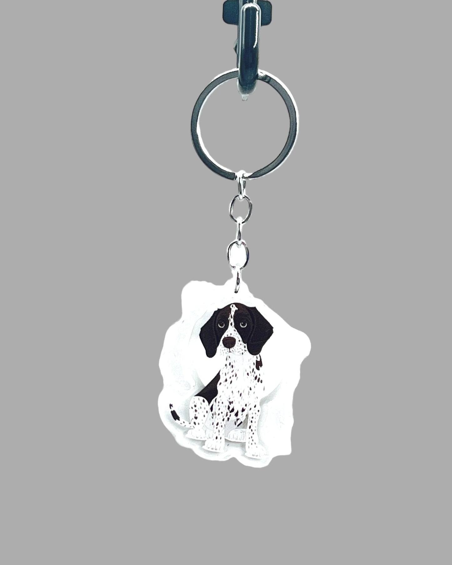 German Shorthaired Pointer Dog Acrylic Keychain, Cute kawaii memorial ornament, pet portrait charm gift backpack fob, dad car décor, dog mom gift