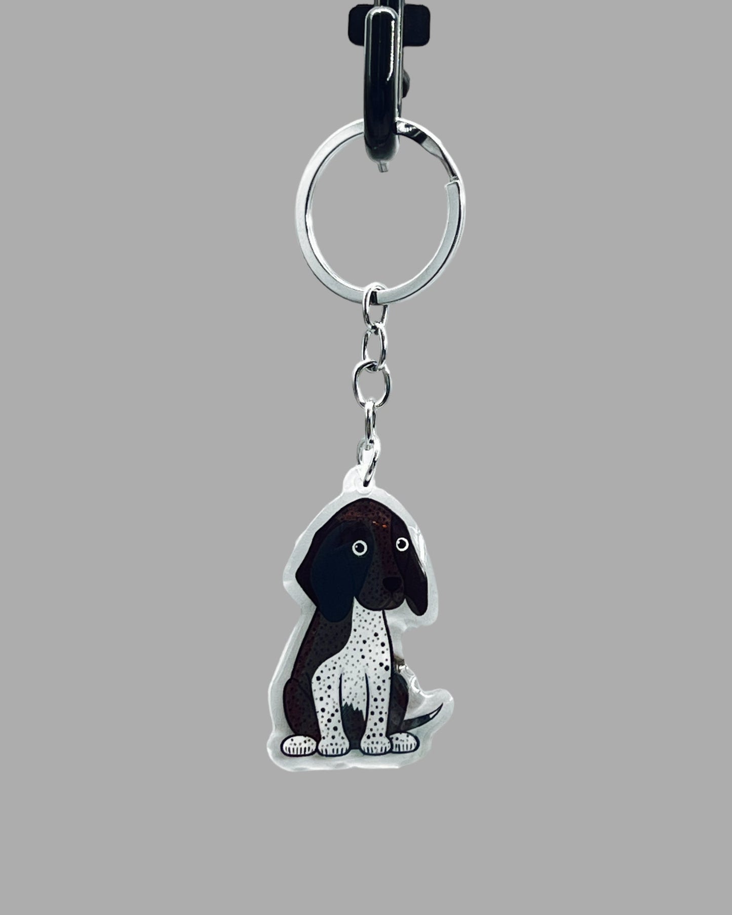 German Shorthaired Pointer Dog Acrylic Keychain, Cute kawaii memorial ornament, pet portrait charm gift backpack fob, dad car décor, dog mom gift