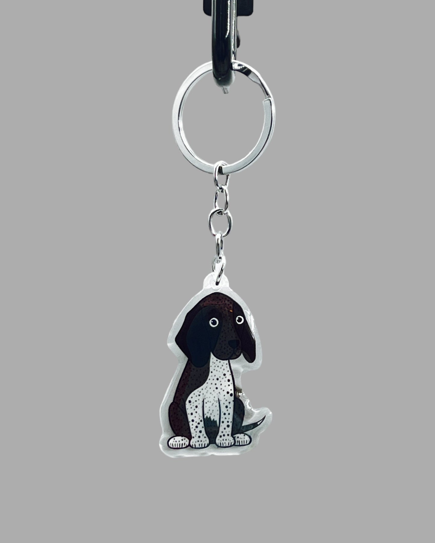 German Shorthaired Pointer Dog Acrylic Keychain, Cute kawaii memorial ornament, pet portrait charm gift backpack fob, dad car décor, dog mom gift