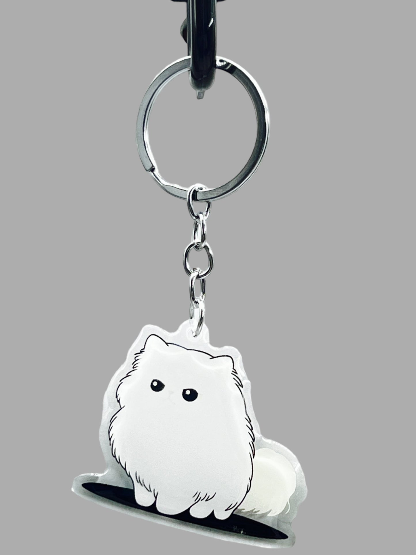 Persian Cat Acrylic Keychain, Cute kawaii memorial ornament, pet portrait charm, backpack fob, dad car décor, stocking stuffer, birthday gift