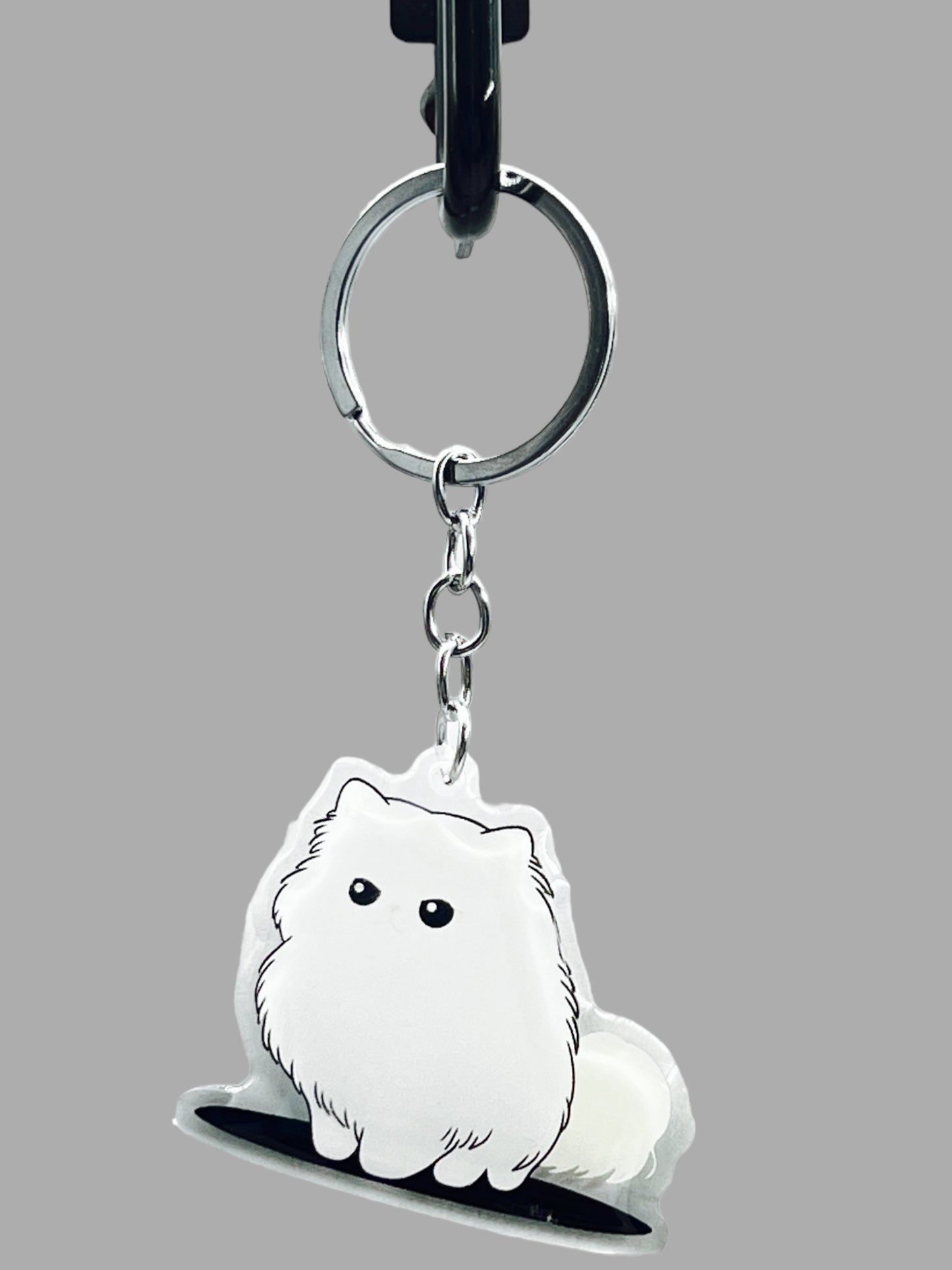 Persian Cat Acrylic Keychain, Cute kawaii memorial ornament, pet portrait charm, backpack fob, dad car décor, stocking stuffer, birthday gift