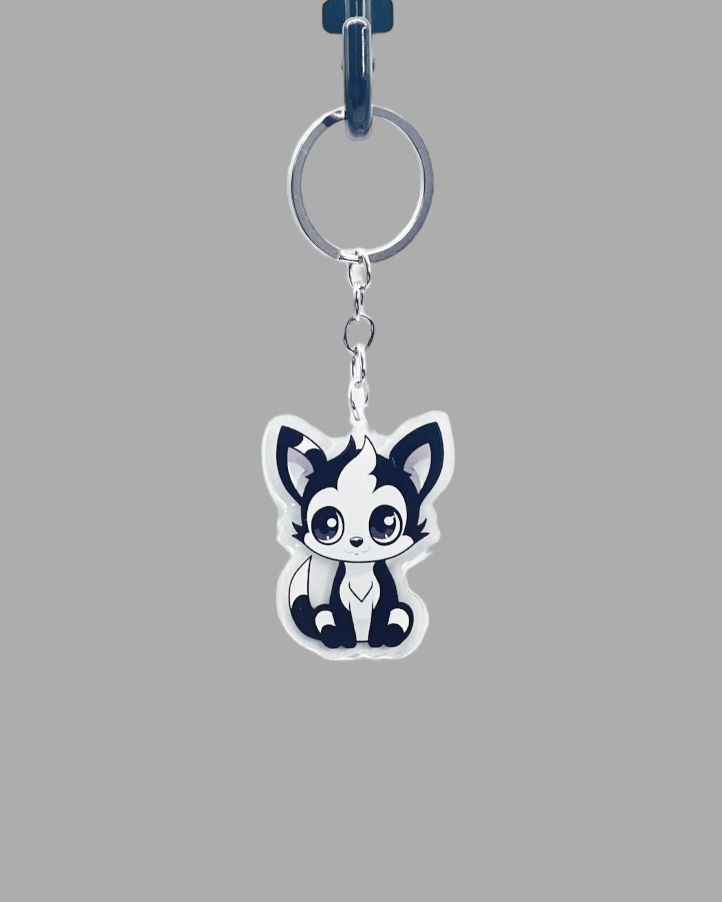 Tuxedo Cat Acrylic Keychain, Cute kawaii memorial ornament, pet portrait charm, backpack fob, dad car décor, stocking stuffer