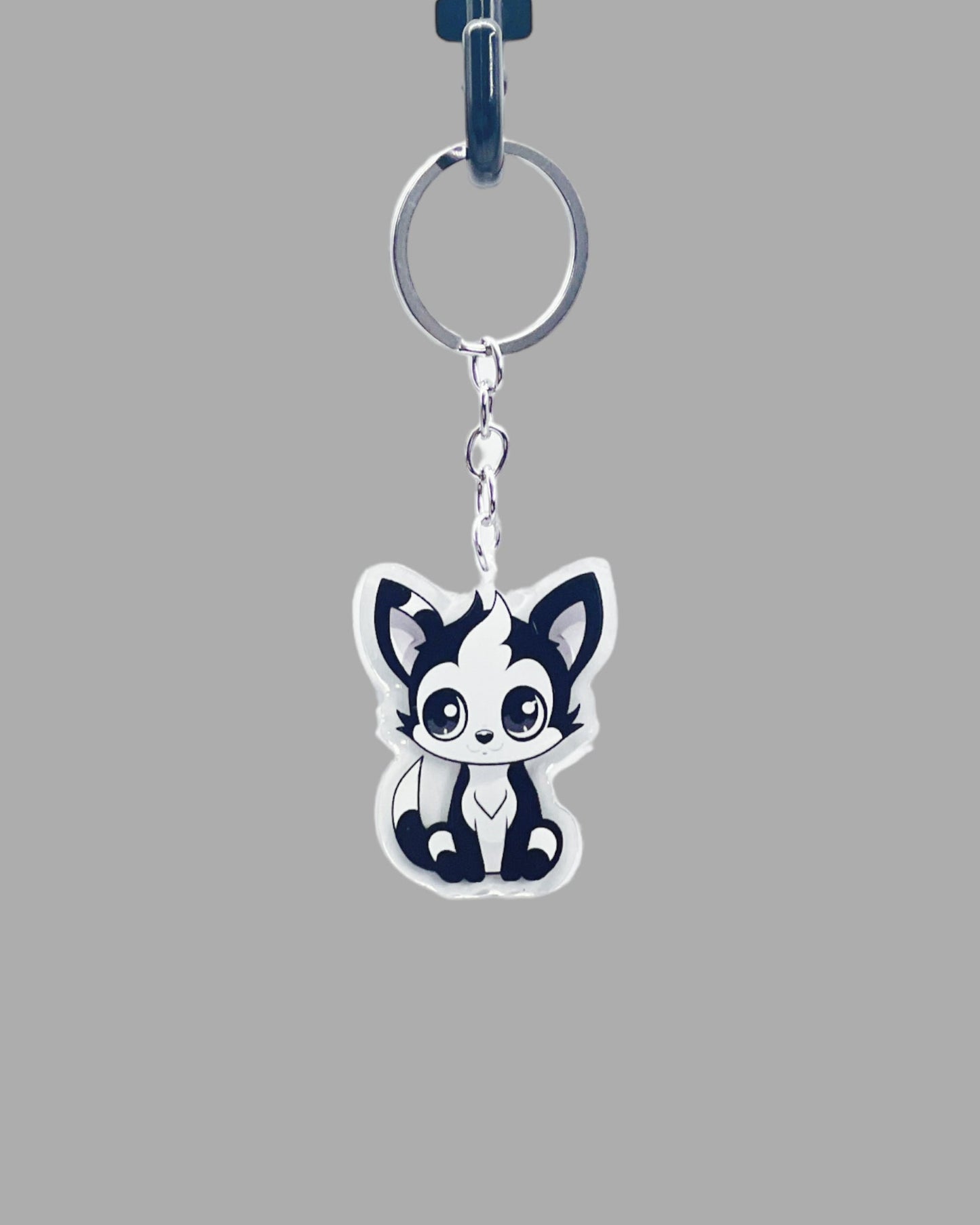 Tuxedo Cat Acrylic Keychain, Cute kawaii memorial ornament, pet portrait charm, backpack fob, dad car décor, stocking stuffer