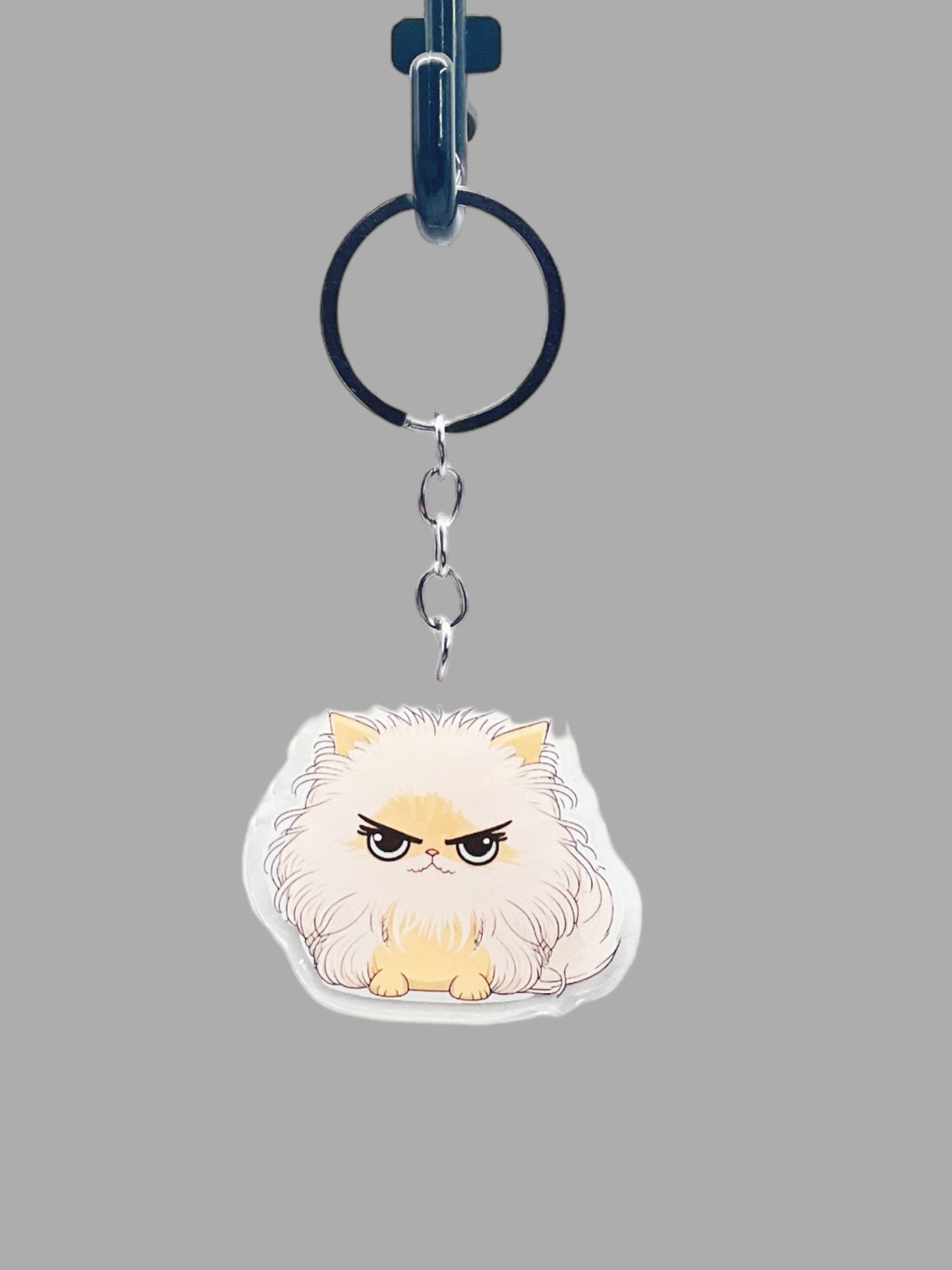 Persian Cat Acrylic Keychain, Cute kawaii memorial ornament, pet portrait charm, backpack fob, dad car décor, stocking stuffer, birthday gift