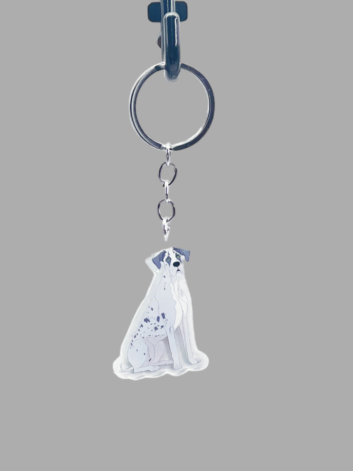 Great Dane Dog Acrylic keychain, Cute kawaii memorial ornament, pet portrait charm gift, backpack photo fob, dad car décor, dog mom gift