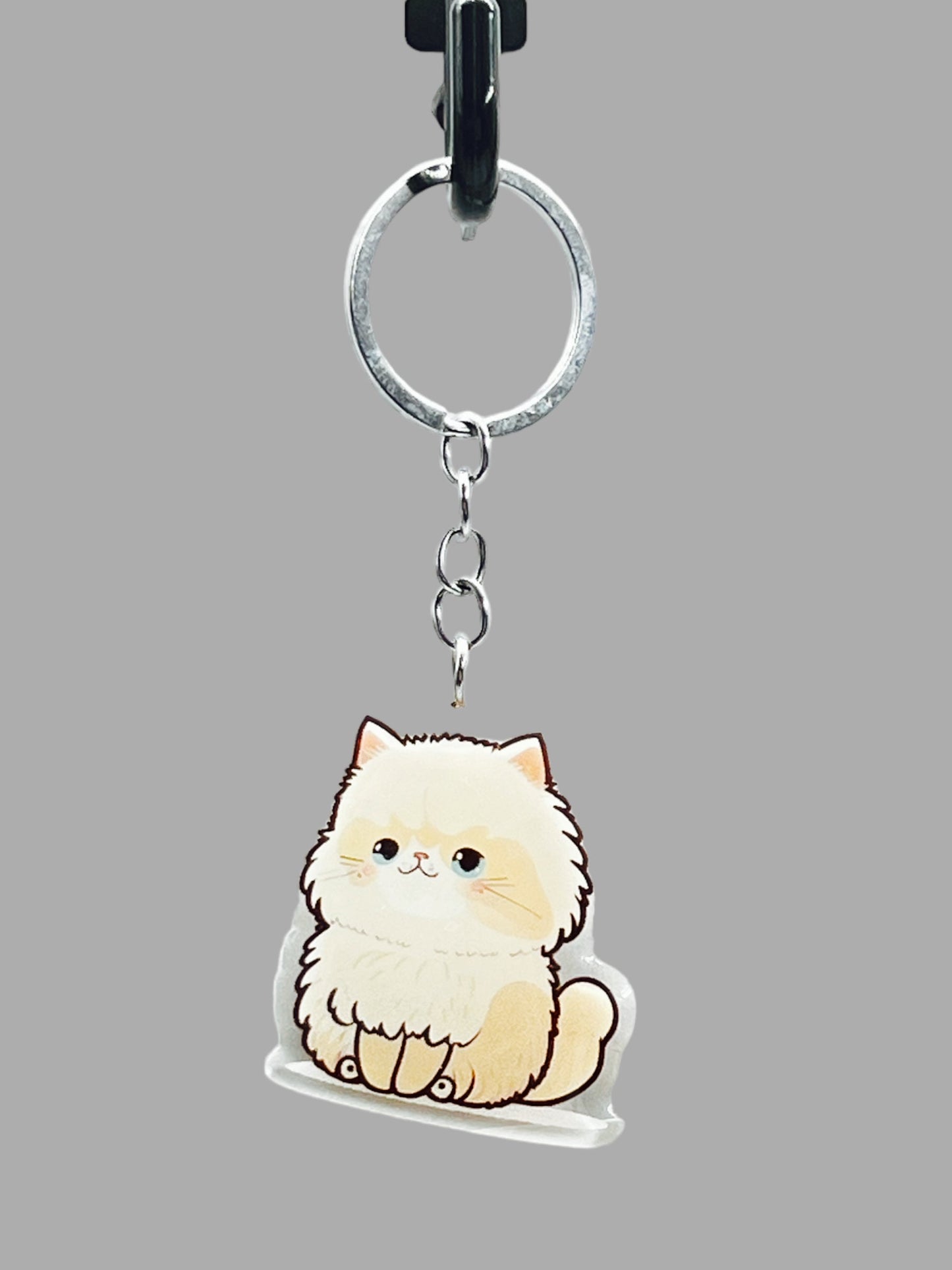 Siamese Cat Acrylic Keychain, Cute kawaii memorial ornament, pet portrait charm, backpack fob, dad car décor, stocking stuffer, birthday gift