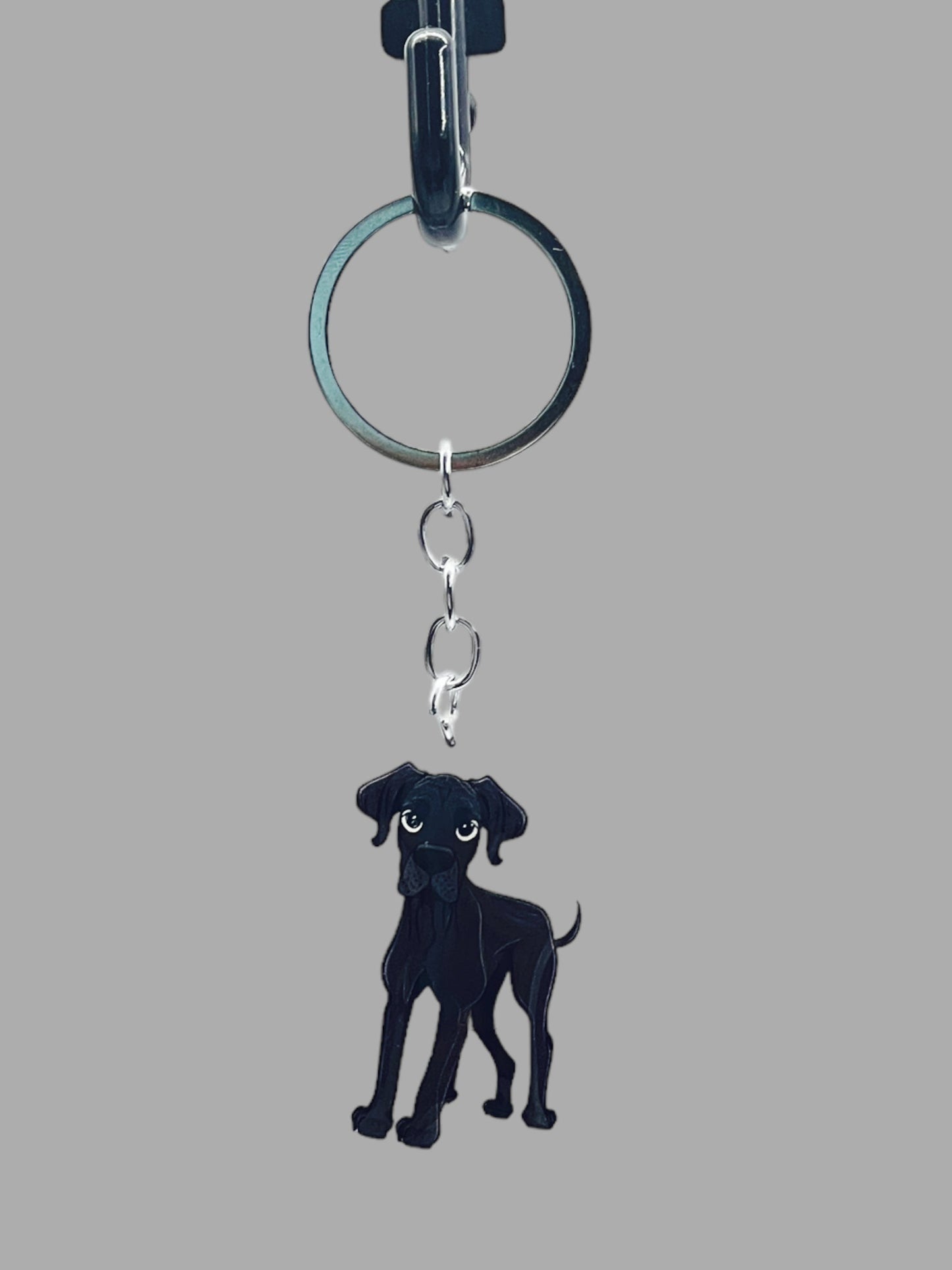 Great Dane Dog Acrylic keychain, Cute kawaii memorial ornament, pet portrait charm gift, backpack photo fob, dad car décor, dog mom gift