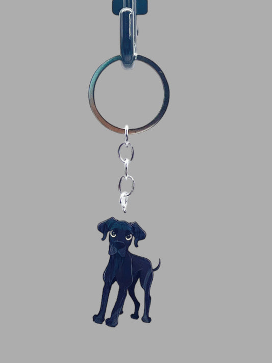 Great Dane Dog Acrylic keychain, Cute kawaii memorial ornament, pet portrait charm gift, backpack photo fob, dad car décor, dog mom gift