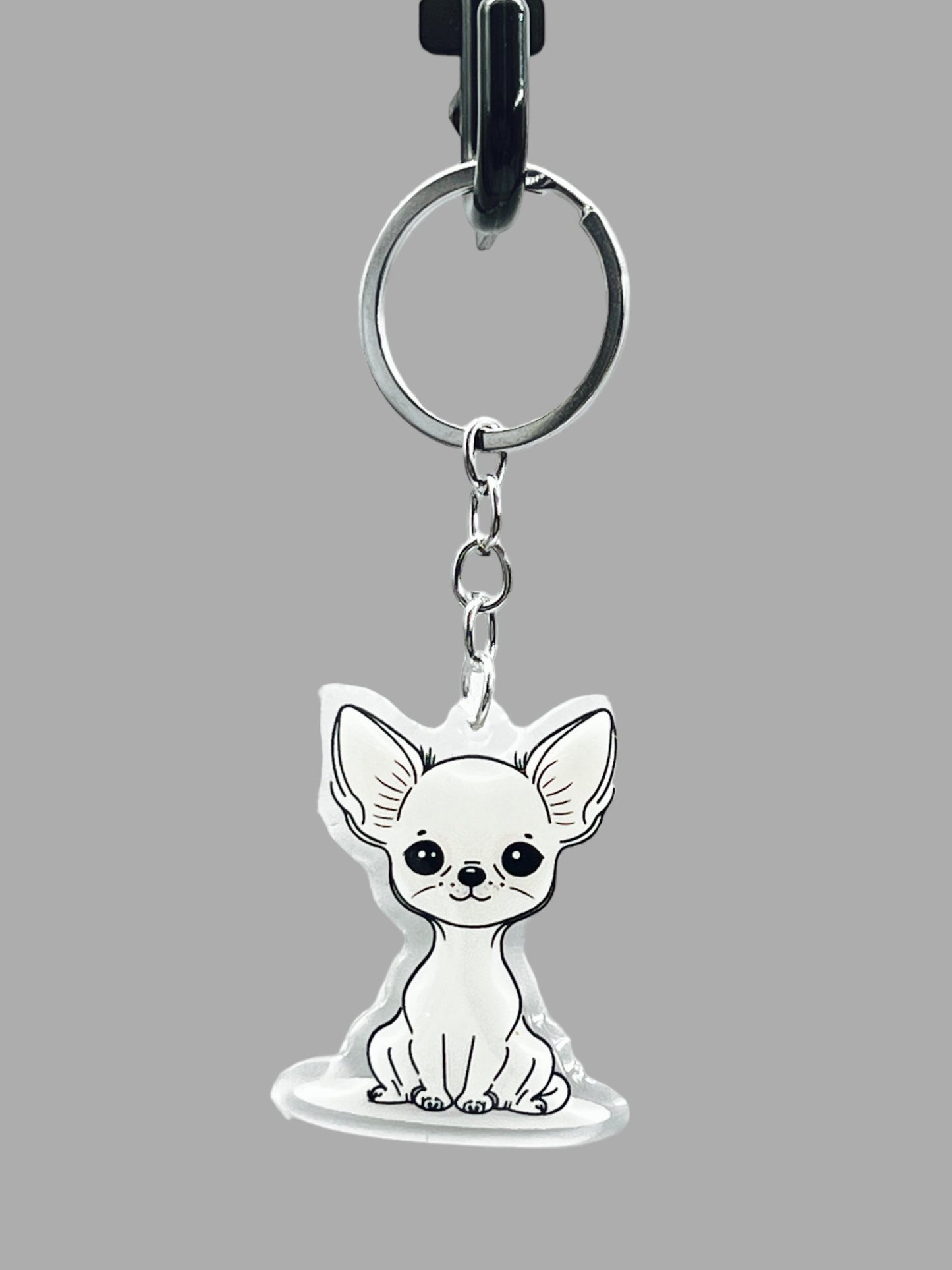 Chihuahua Acrylic Keychain Cute kawaii memorial ornament, pet portrait charm gift  backpack fob, dad car décor, dog mom