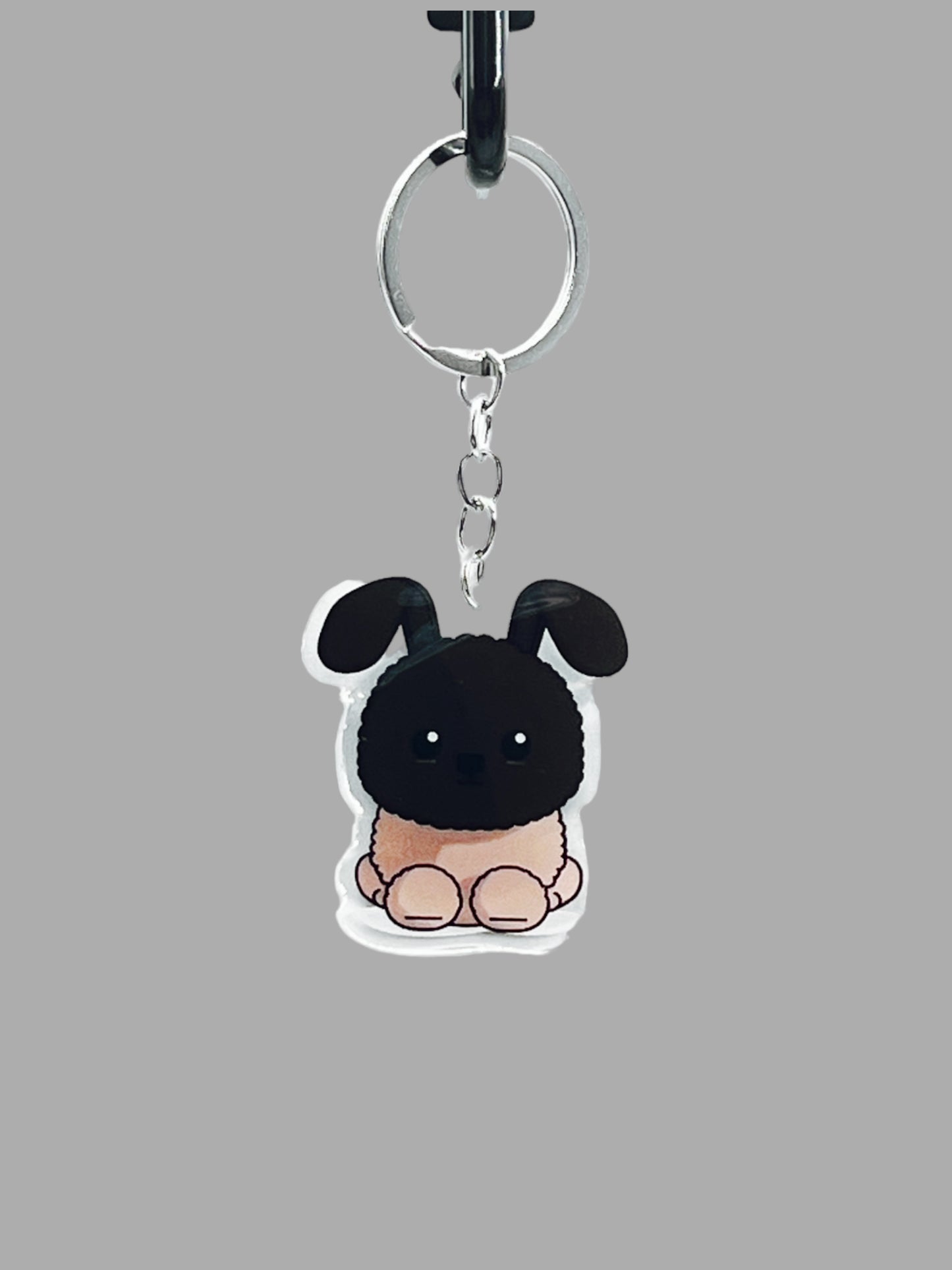 Black and brown kawaii german sherpherd dog Acrylic key chain