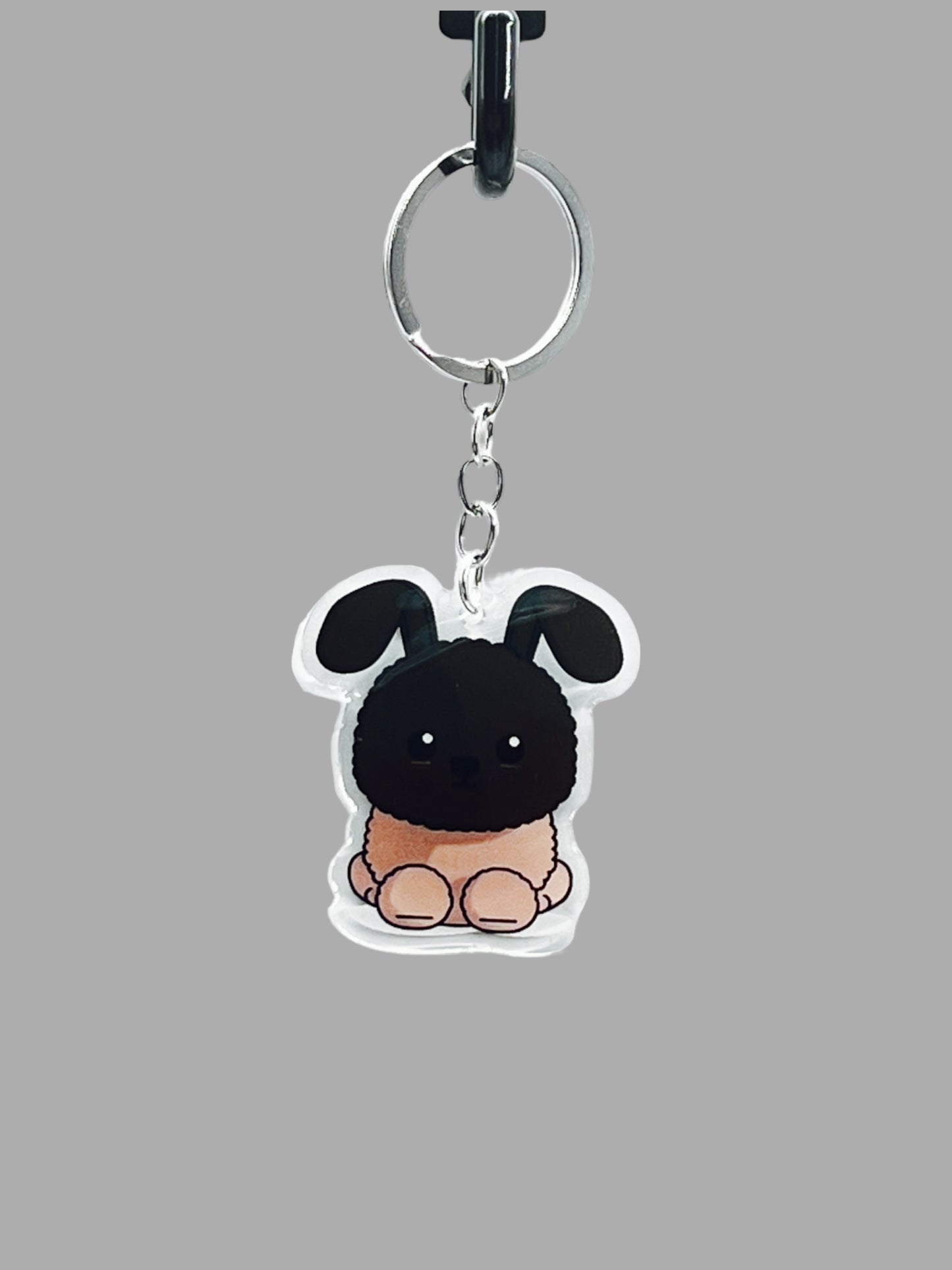 Black and brown kawaii german sherpherd dog Acrylic key chain