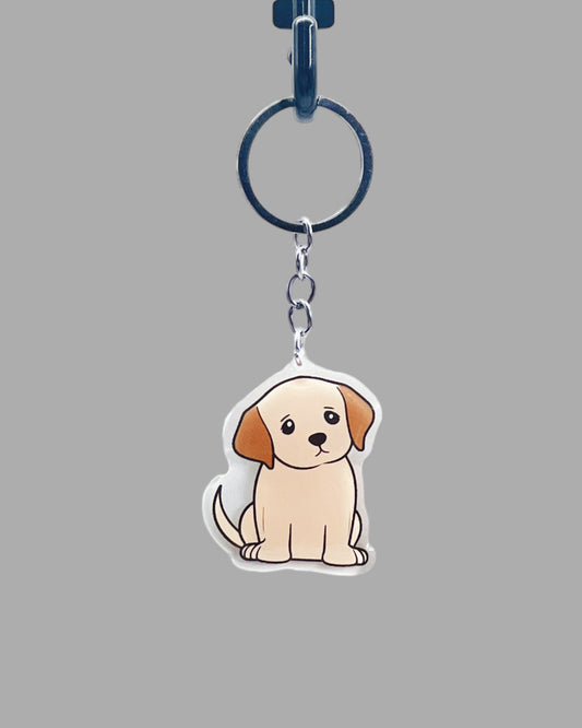 Golden Labrador Dog Acrylic keychain, Cute kawaii memorial ornament, pet portrait charm gift, backpack photo fob, dad car décor, dog mom gift