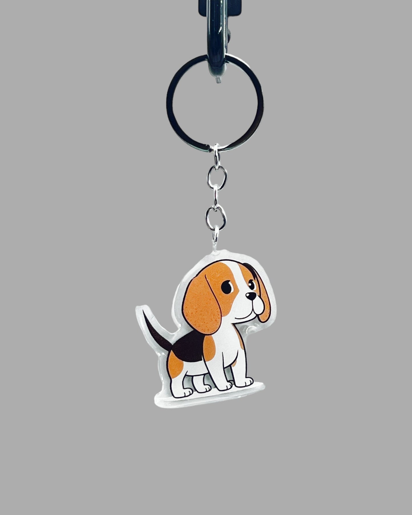 Beagle Dog Acrylic keychain Cute kawaii memorial ornament, pet portrait charm gift  backpack photo fob, dad car décor, first day of school