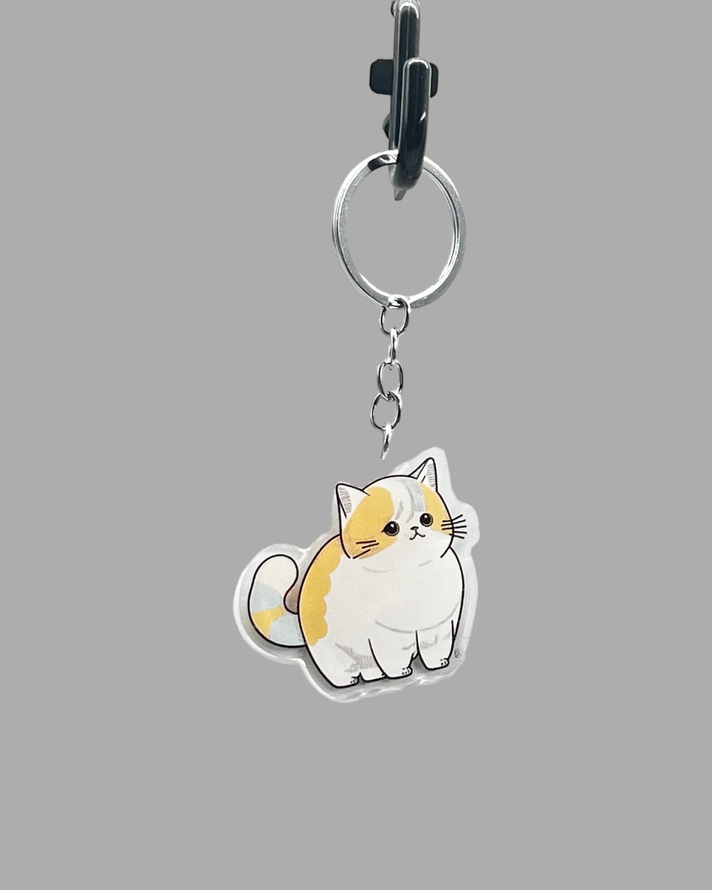 Orange Persian Cat Acrylic Keychain, Cute kawaii memorial ornament, pet portrait charm gift backpack fob, dad car décor, first day of school gift