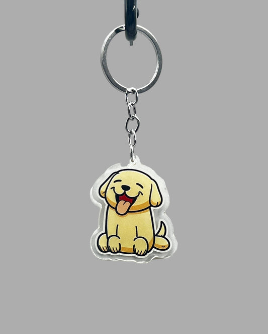 Golden Labrador Dog Acrylic keychain, Cute kawaii memorial ornament, pet portrait charm gift, backpack photo fob, dad car décor, dog mom gift