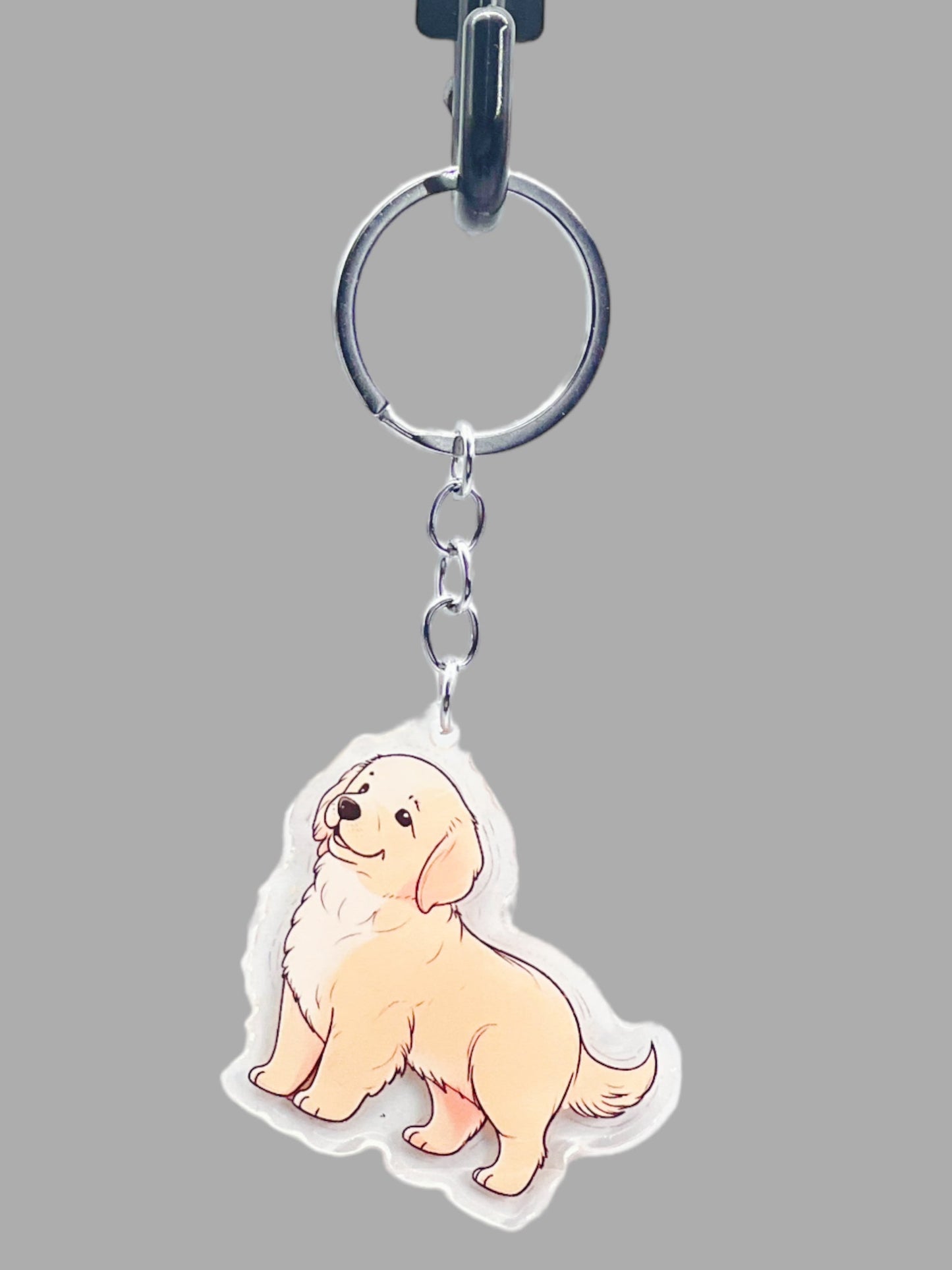 Golden Labrador Dog Acrylic keychain, Cute kawaii memorial ornament, pet portrait charm gift, backpack photo fob, dad car décor, dog mom gift