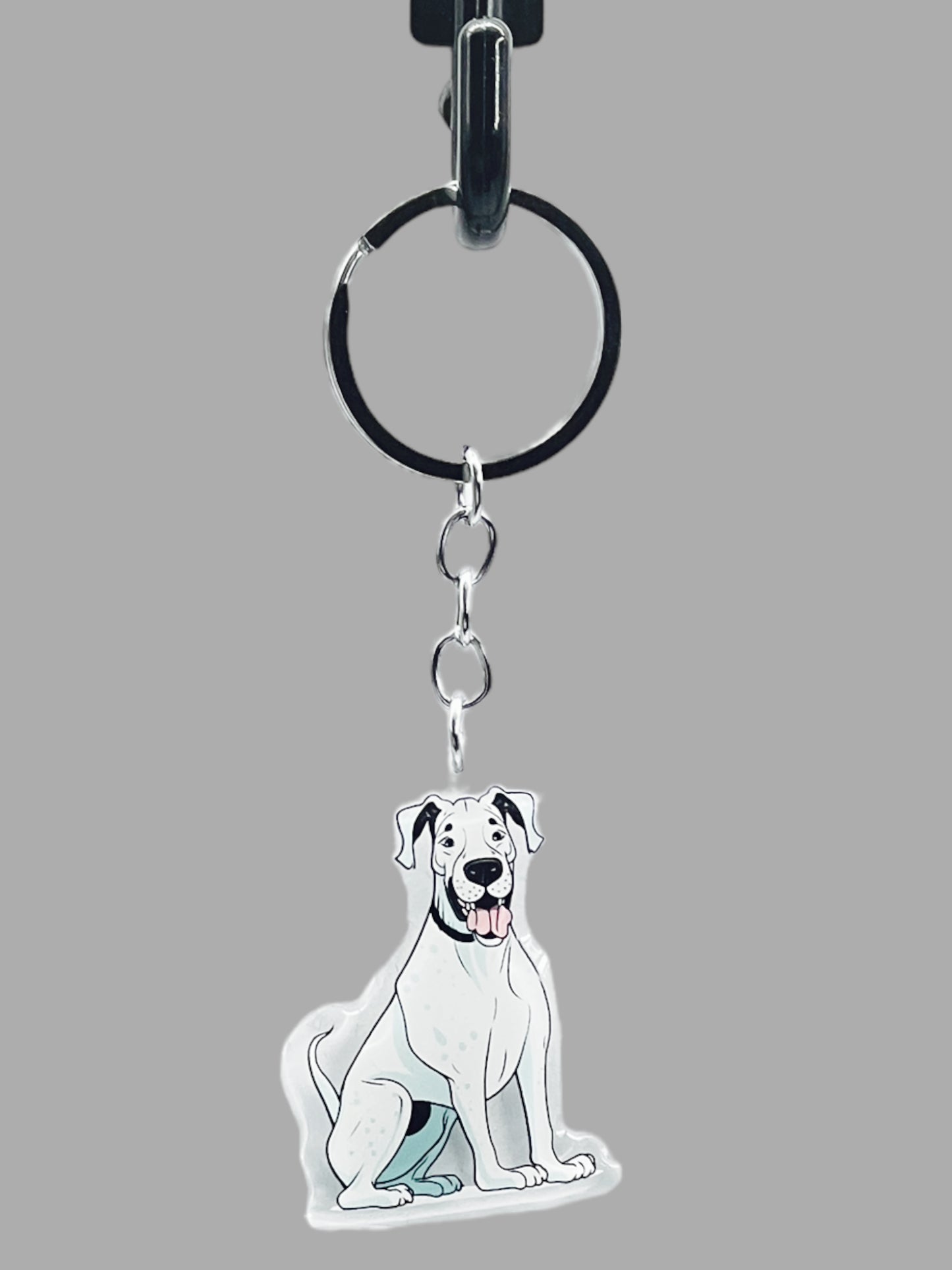 Doberman Pinscher Dog Acrylic Keychain Cute kawaii memorial ornament, pet portrait charm gift  backpack photo fob, dad car décor, dog mom gift