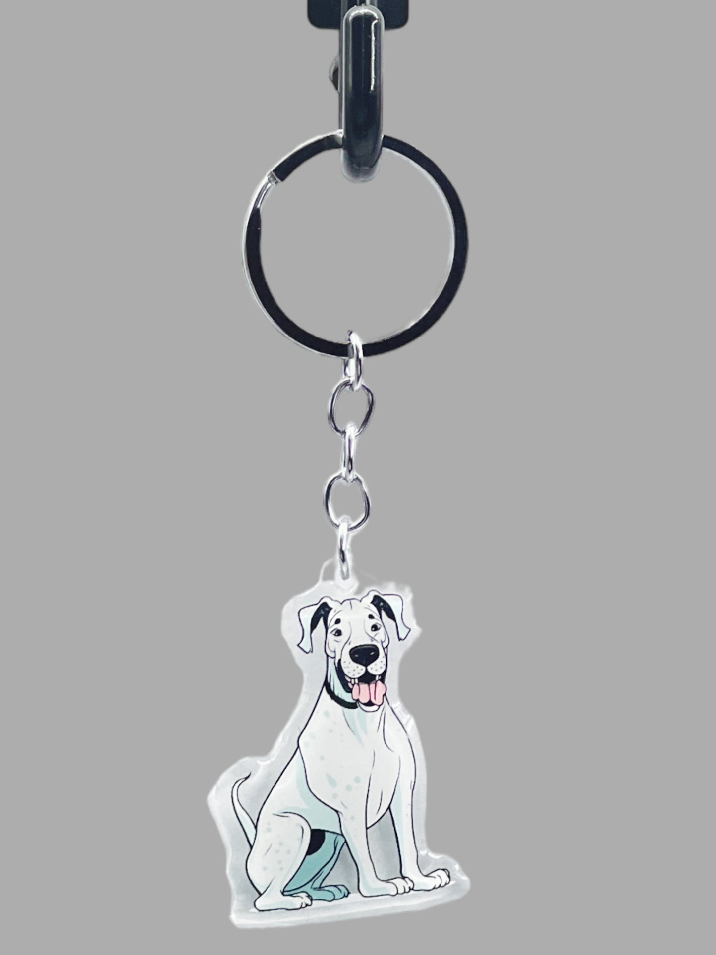 Doberman Pinscher Dog Acrylic Keychain Cute kawaii memorial ornament, pet portrait charm gift  backpack photo fob, dad car décor, dog mom gift