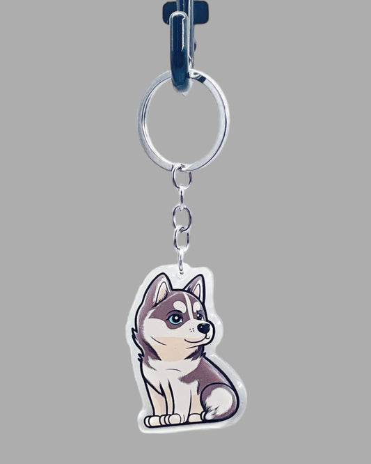 Dog  Acrylic Keychain Cute kawaii memorial ornament, pet portrait charm gift  backpack photo fob, dad car décor, dog mom gift