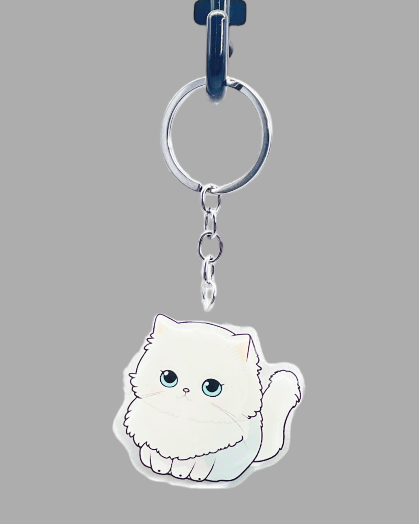 Persian Cat Acrylic Keychain, Cute kawaii memorial ornament, pet portrait charm, backpack fob, dad car décor, stocking stuffer, birthday gift