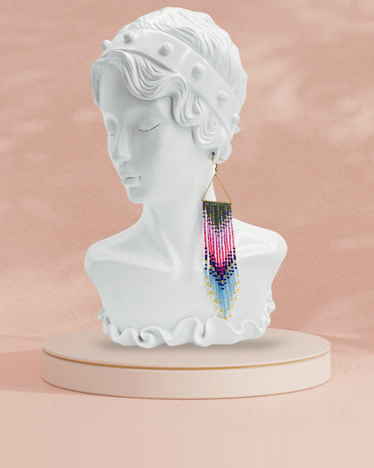 Handcrafted Beaded Fringe Earrings: Drop Dangle Style, Ideal for Summer, Weddings, and Special Gifts for Bridesmaids, Best Friends, and mothers