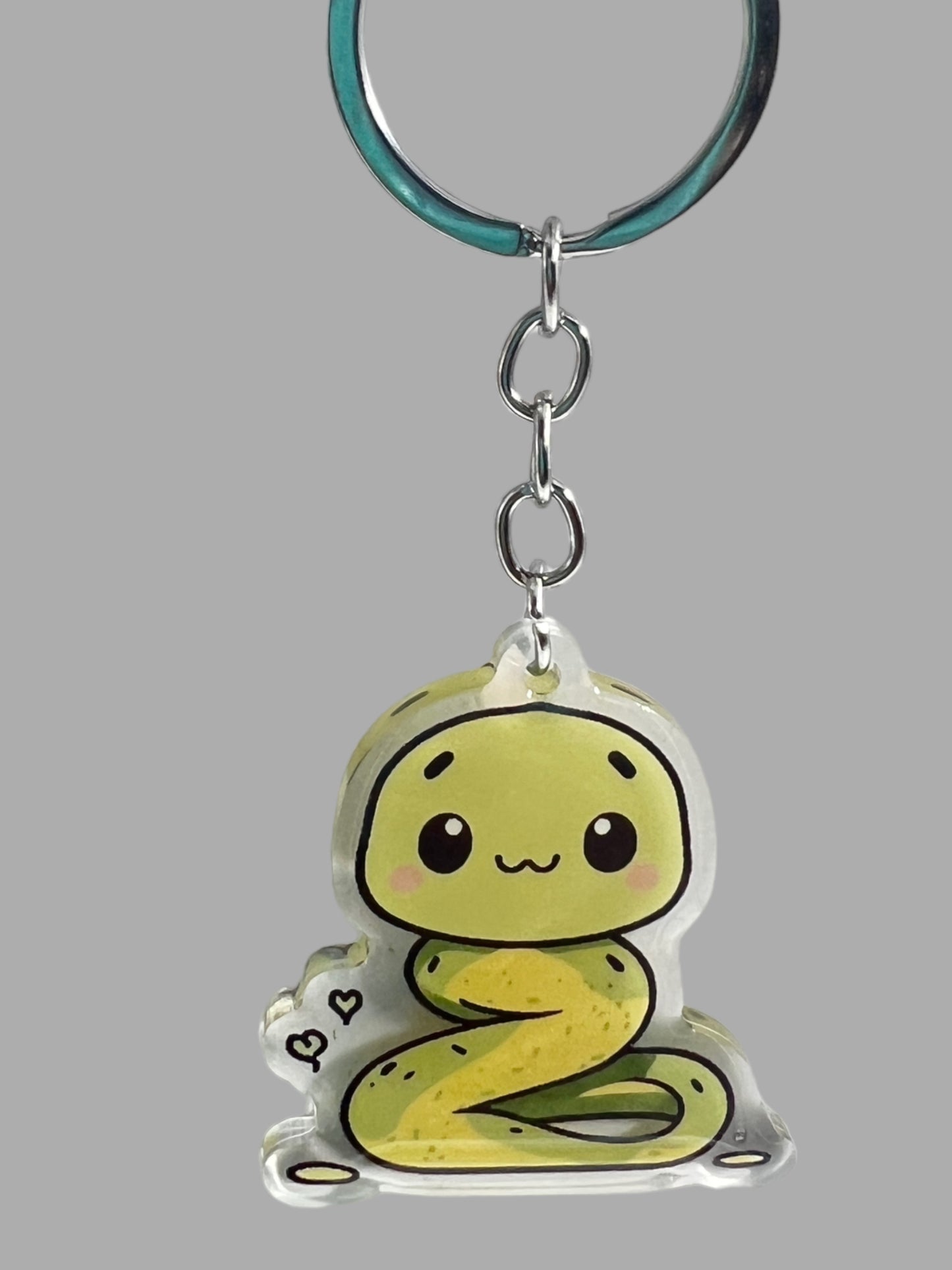 Snake Acrylic Keychain, Wildlife Cute kawaii memorial ornament, pet portrait charm, backpack fob, dad car décor, stocking stuffer, birthday gift