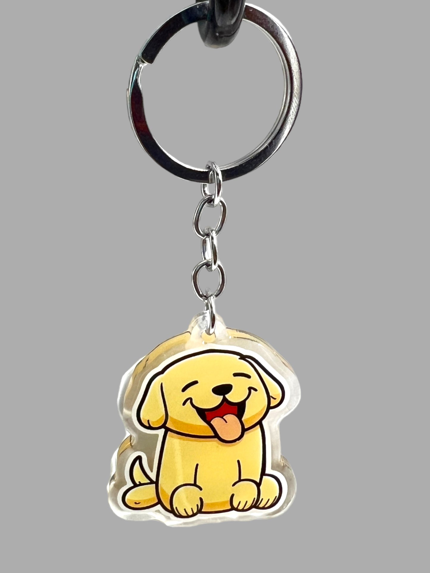 Dog  Acrylic Keychain Cute kawaii memorial ornament, pet portrait charm gift  backpack photo fob, dad car décor, dog mom gift