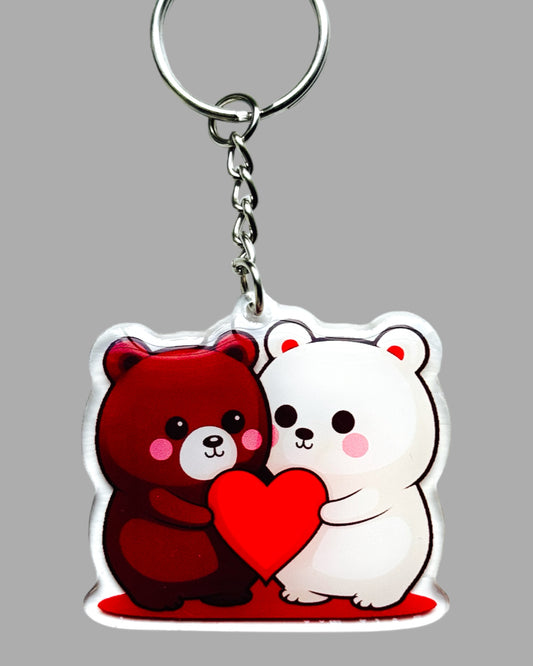 Bear hugs wildlife acrylic keychains