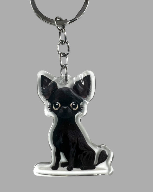 Dog  Acrylic Keychain Cute kawaii memorial ornament, pet portrait charm gift  backpack photo fob, dad car décor, dog mom gift