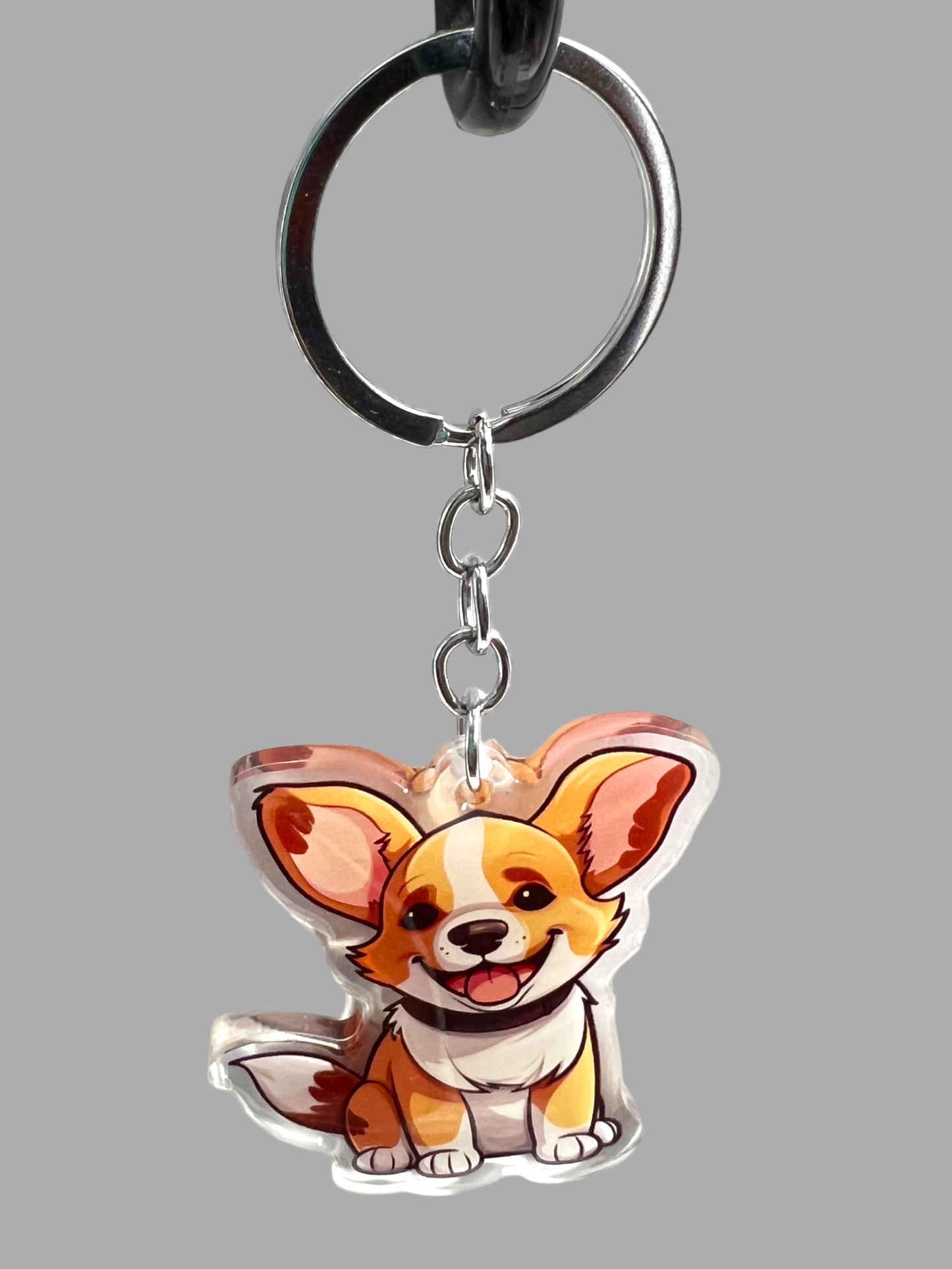 Dog  Acrylic Keychain Cute kawaii memorial ornament, pet portrait charm gift  backpack photo fob, dad car décor, dog mom gift