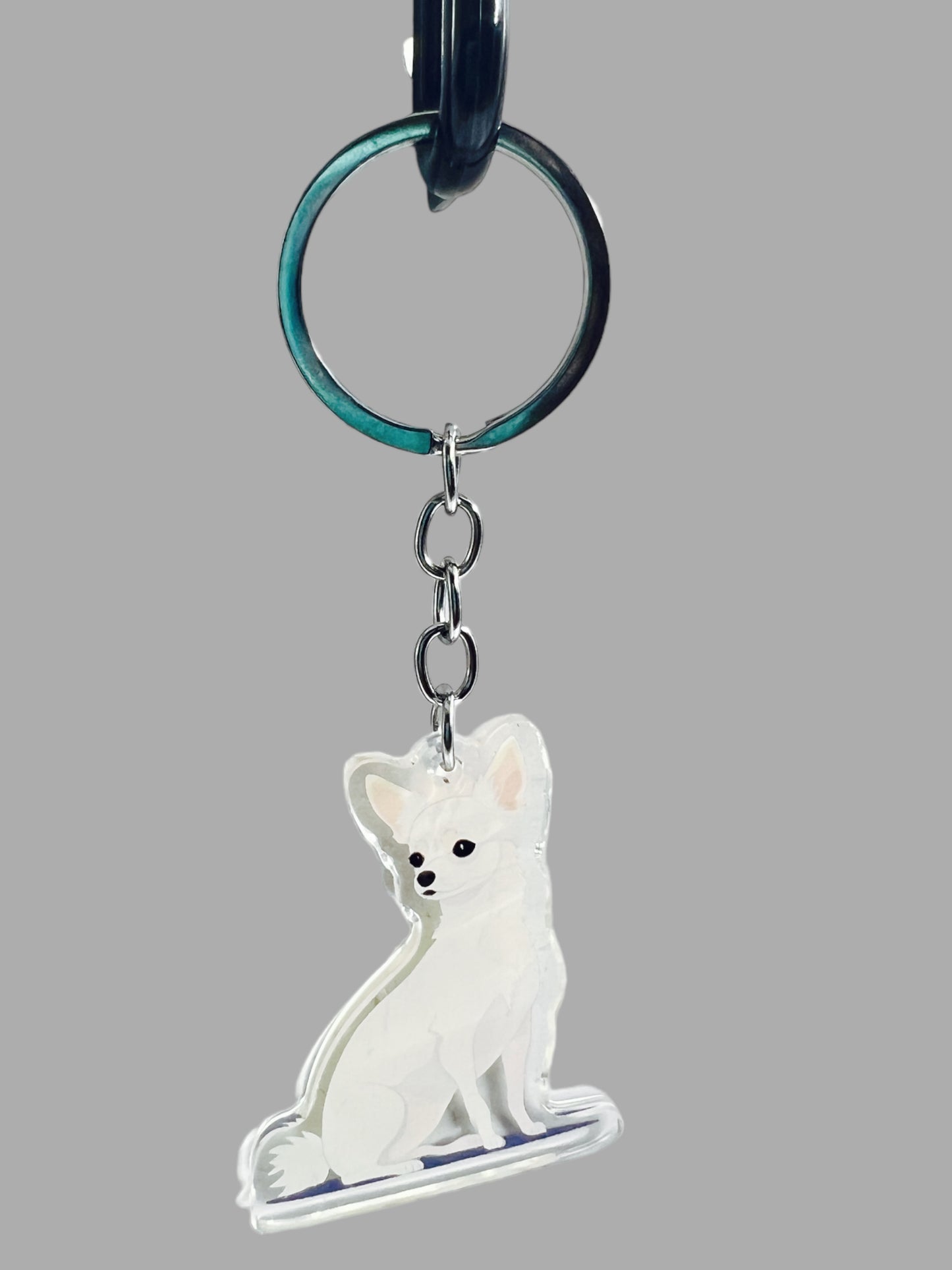 Chihuahua Acrylic Keychain Cute kawaii memorial ornament, pet portrait charm gift  backpack fob, dad car décor, dog mom