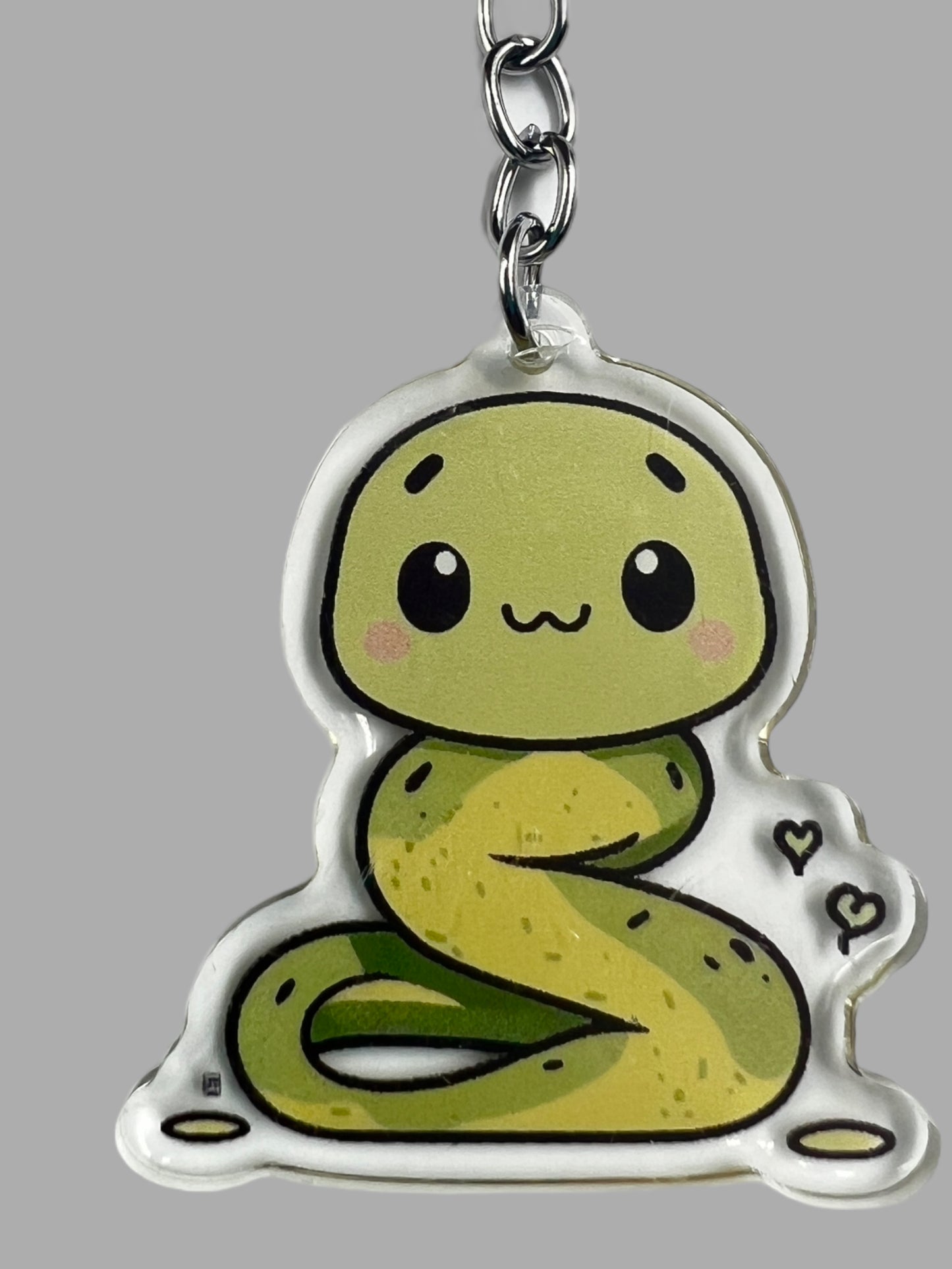 Snake Acrylic Keychain, Wildlife Cute kawaii memorial ornament, pet portrait charm, backpack fob, dad car décor, stocking stuffer, birthday gift