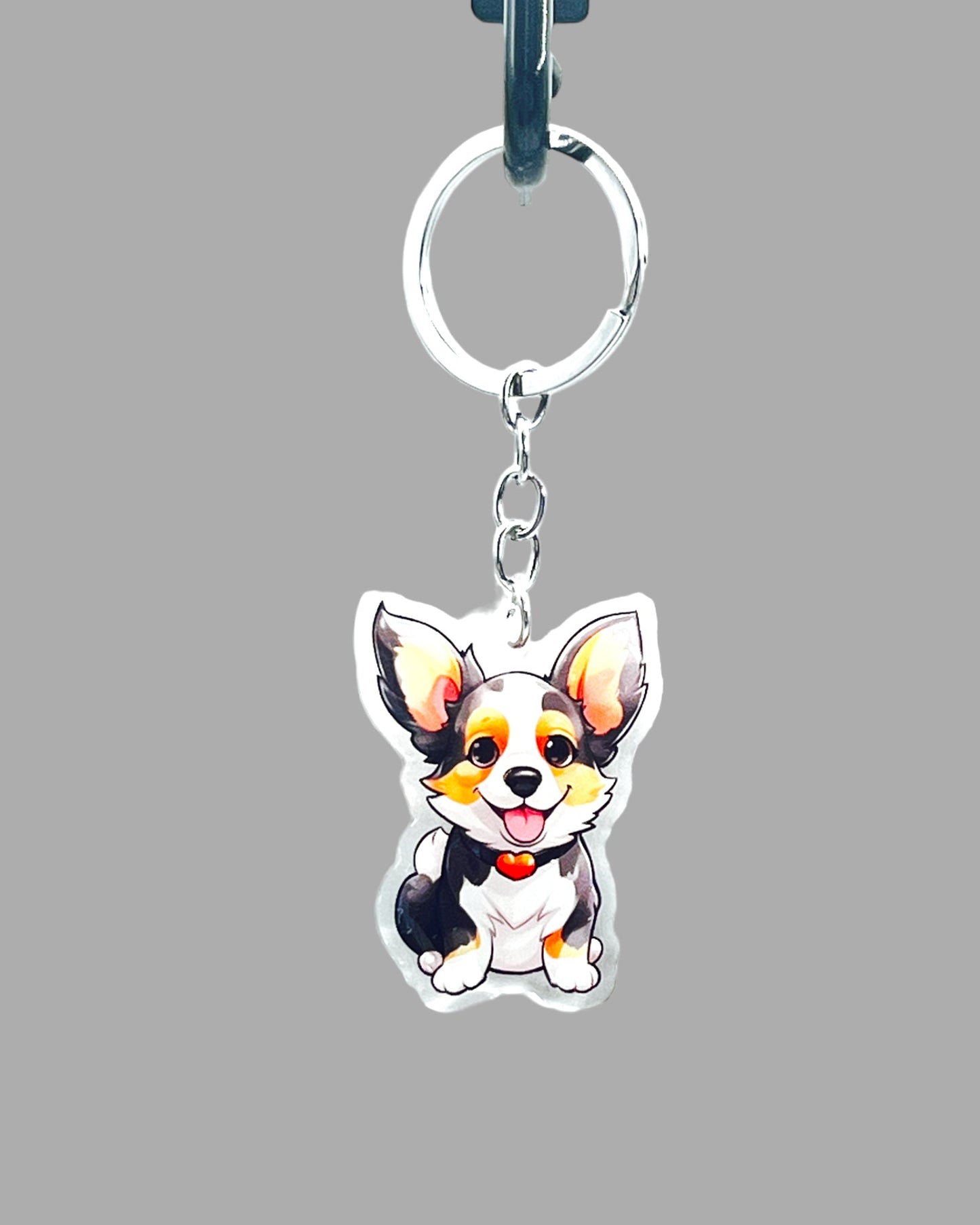 Corgi Dog Acrylic Keychain Cute kawaii memorial ornament, pet portrait charm gift  backpack photo fob, dad car décor, dog mom gift