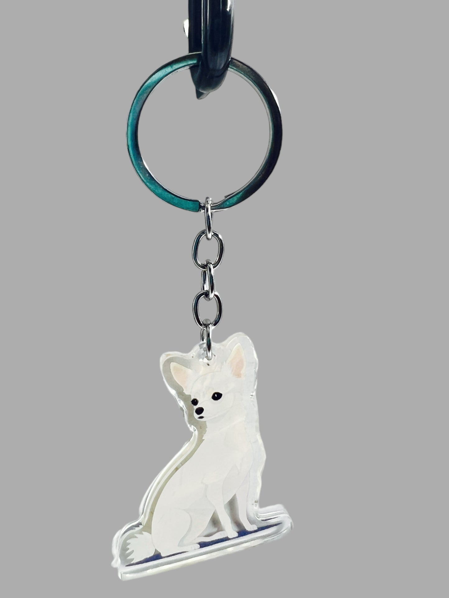 Chihuahua Acrylic Keychain Cute kawaii memorial ornament, pet portrait charm gift  backpack fob, dad car décor, dog mom