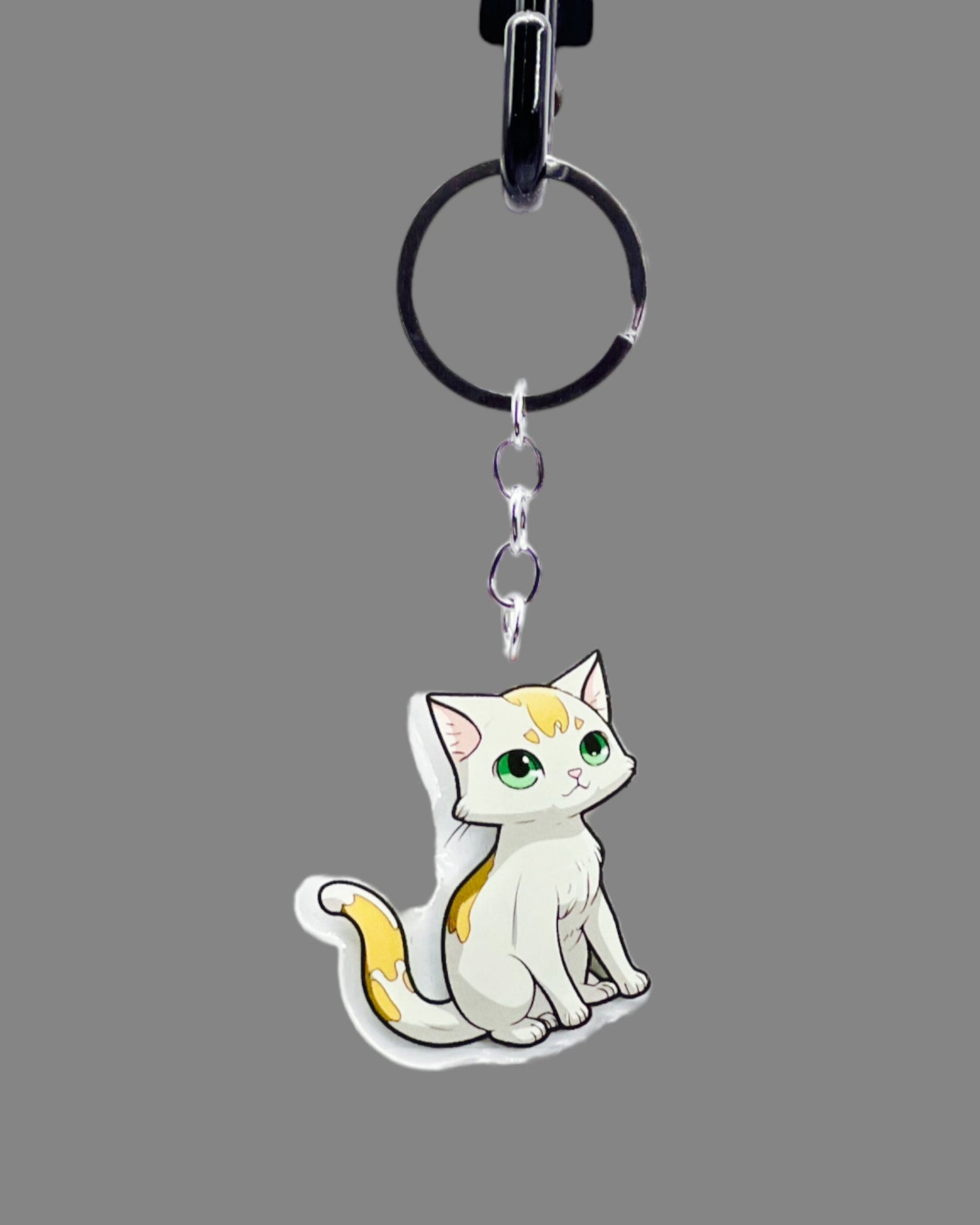 Cat Acrylic pet keychain, Cute kawaii memorial ornament, pet portrait charm gift  backpack fob, dad car décor, first day of school gift