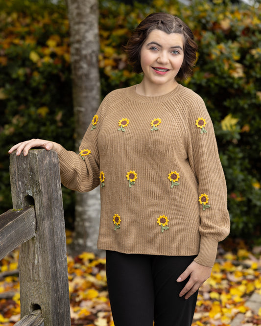 Medium Sunflower Women Knit Cable Sweater