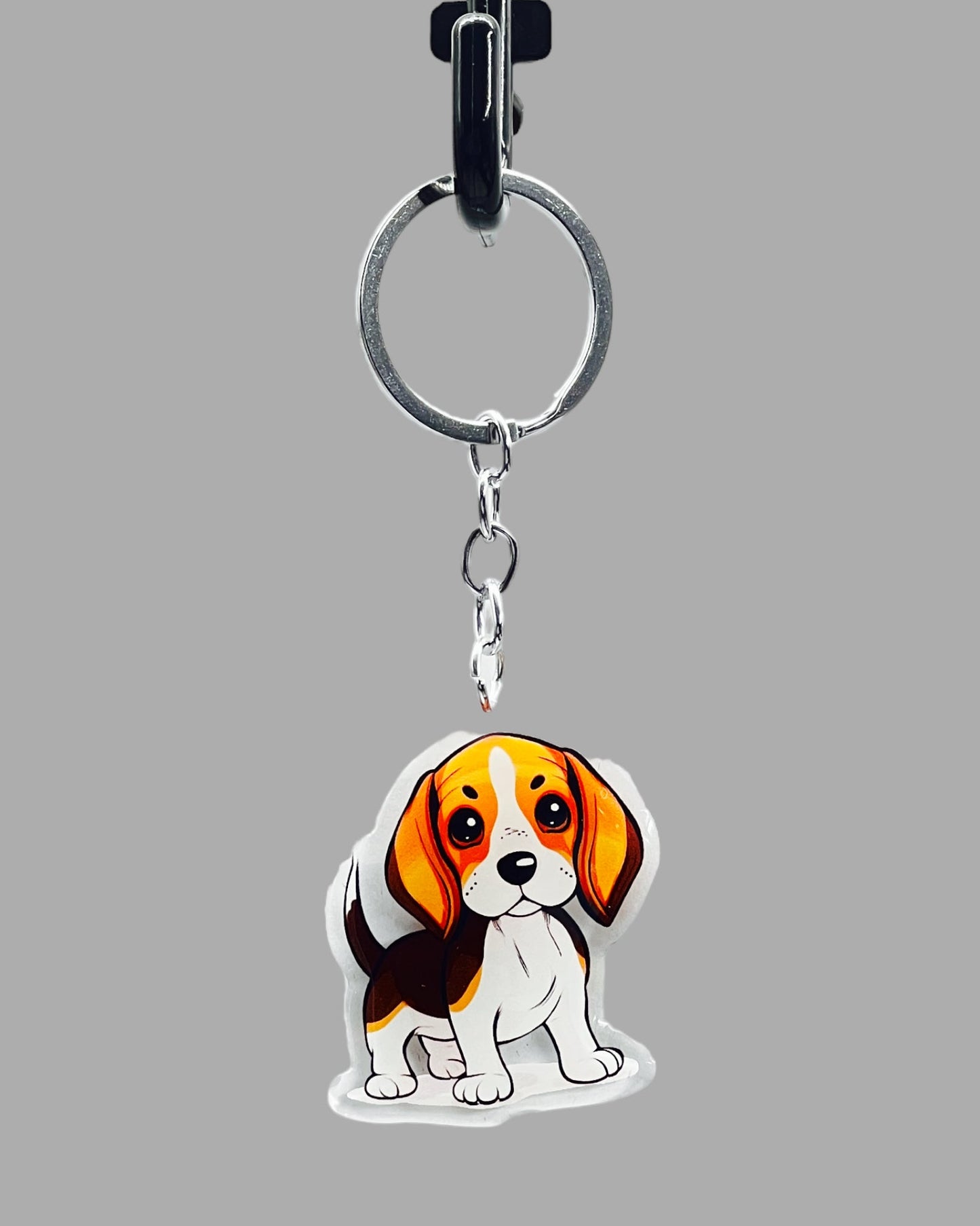 Beagle Dog Acrylic keychain Cute kawaii memorial ornament, pet portrait charm gift  backpack photo fob, dad car décor, first day of school