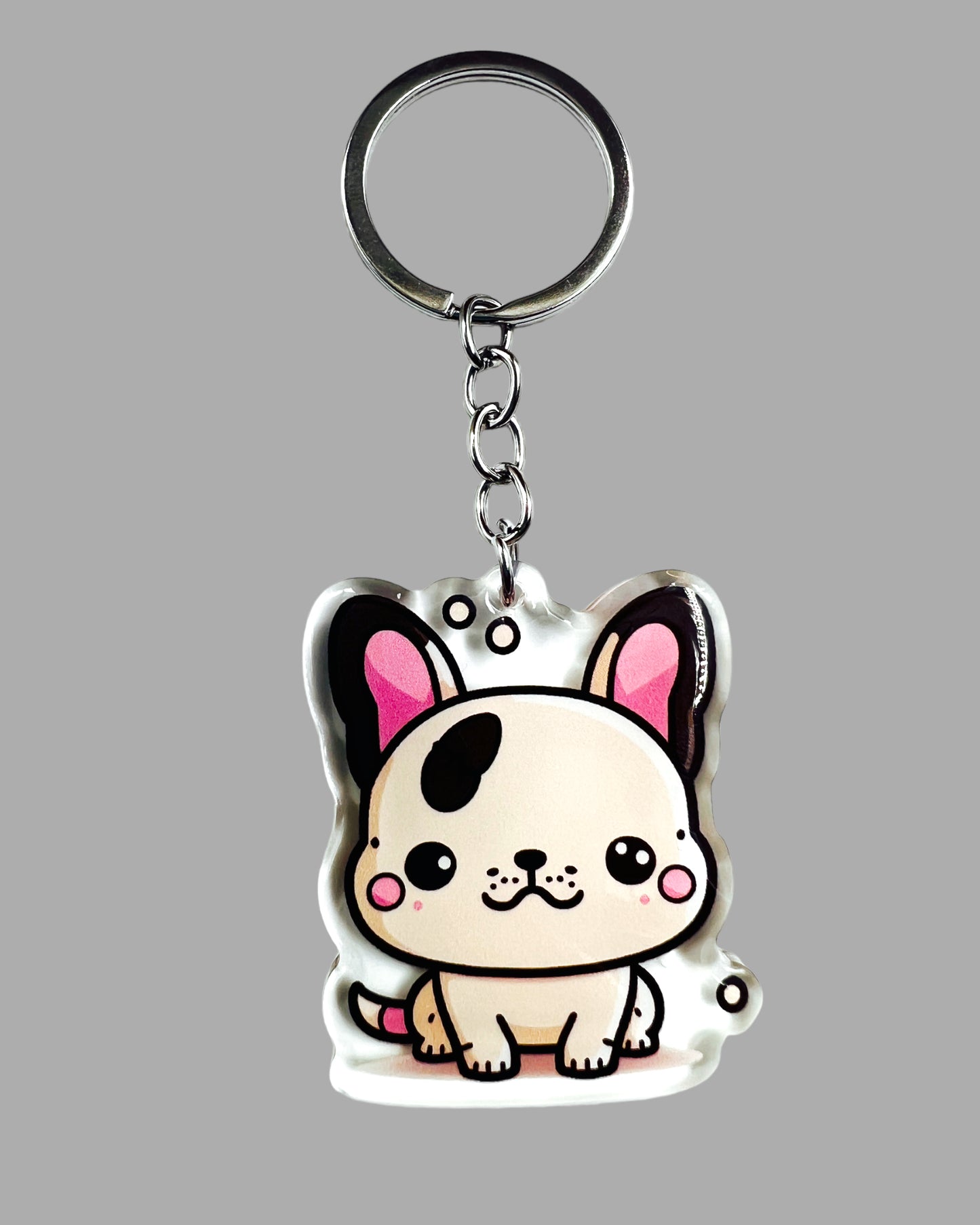 French Bulldog Dog Acrylic Keychain Cute kawaii memorial ornament, pet portrait charm gift  backpack photo fob, dad car décor, dog mom gift