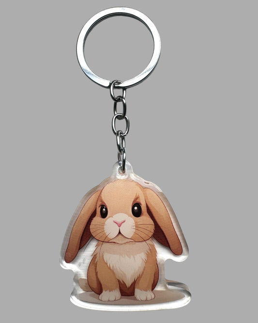 Bunny farm animal acrylic keychain