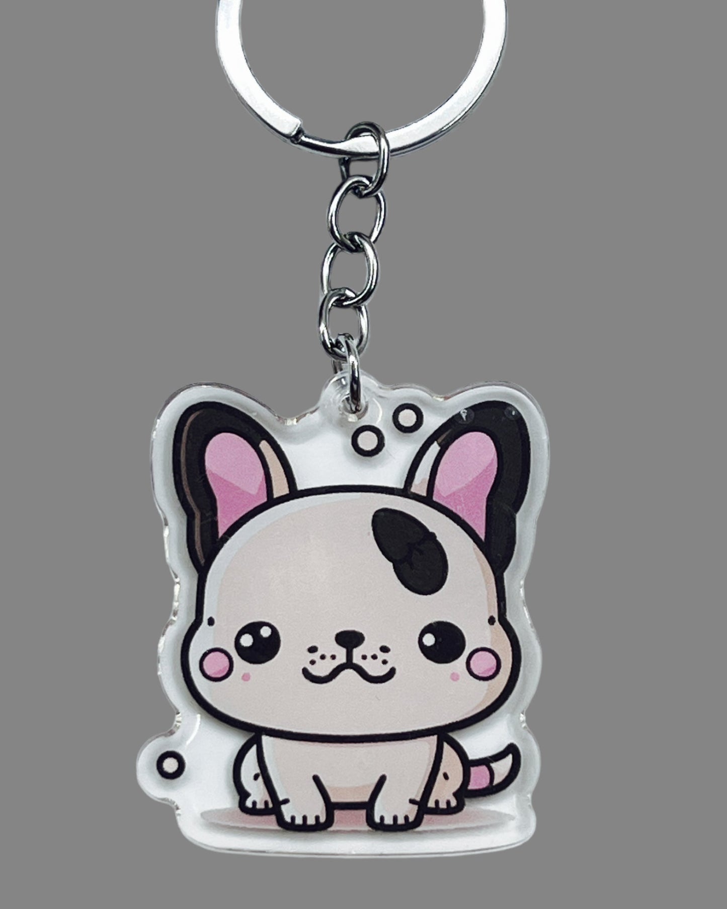 French Bulldog Dog Acrylic Keychain Cute kawaii memorial ornament, pet portrait charm gift  backpack photo fob, dad car décor, dog mom gift