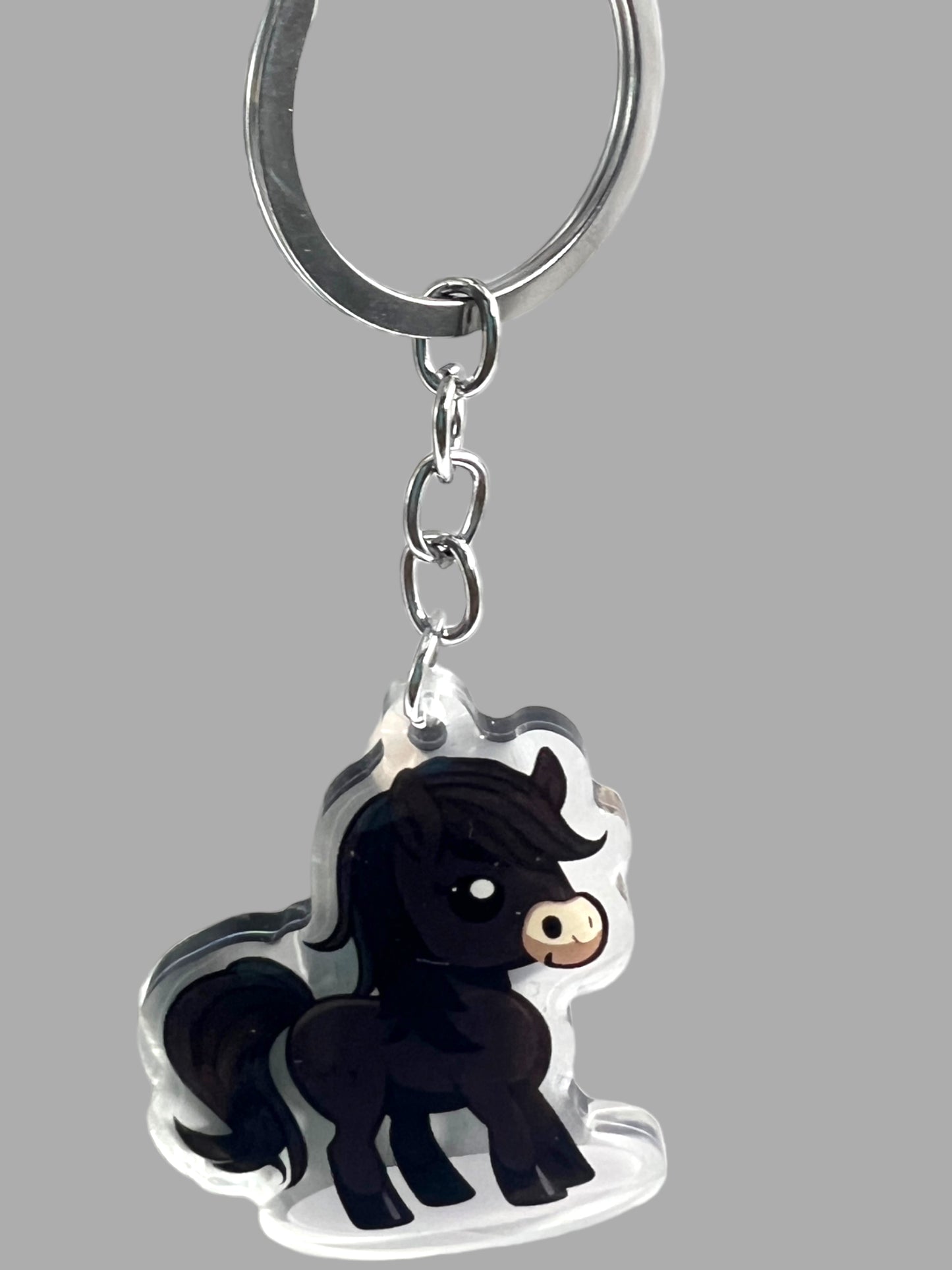 Horse Acrylic Keychain, Cute kawaii memorial ornament, pet portrait charm gift  backpack Horse Acrylic Keychain, Farm Animal Cute kawaii memorial ornament, pet portrait charm gift  backpack fob, dad car décor, first day of school gift