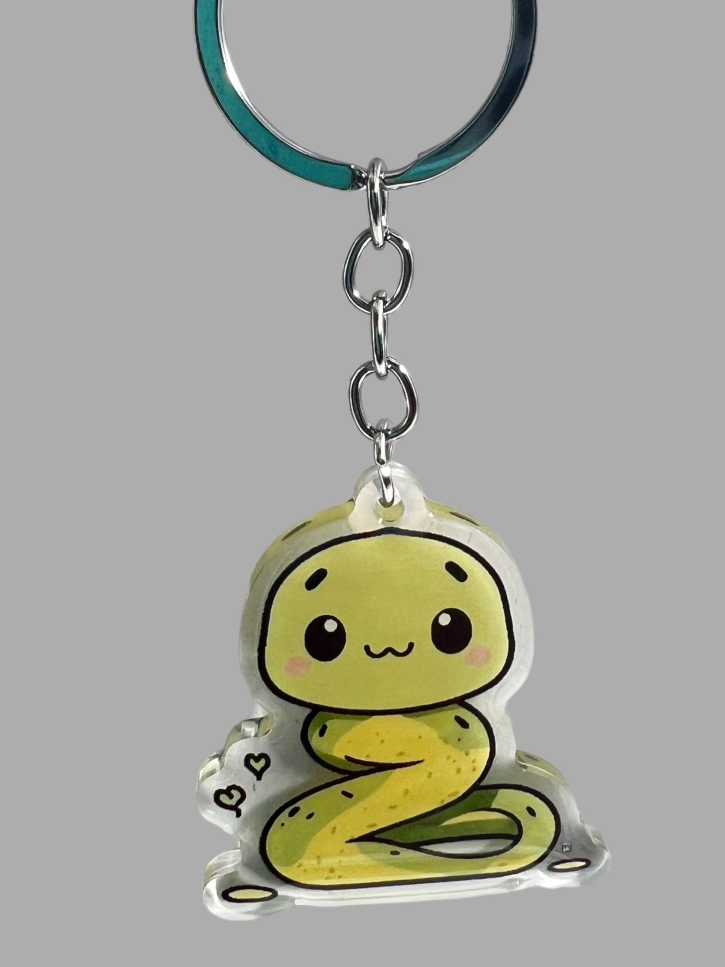 Snake Acrylic Keychain, Wildlife Cute kawaii memorial ornament, pet portrait charm, backpack fob, dad car décor, stocking stuffer, birthday gift