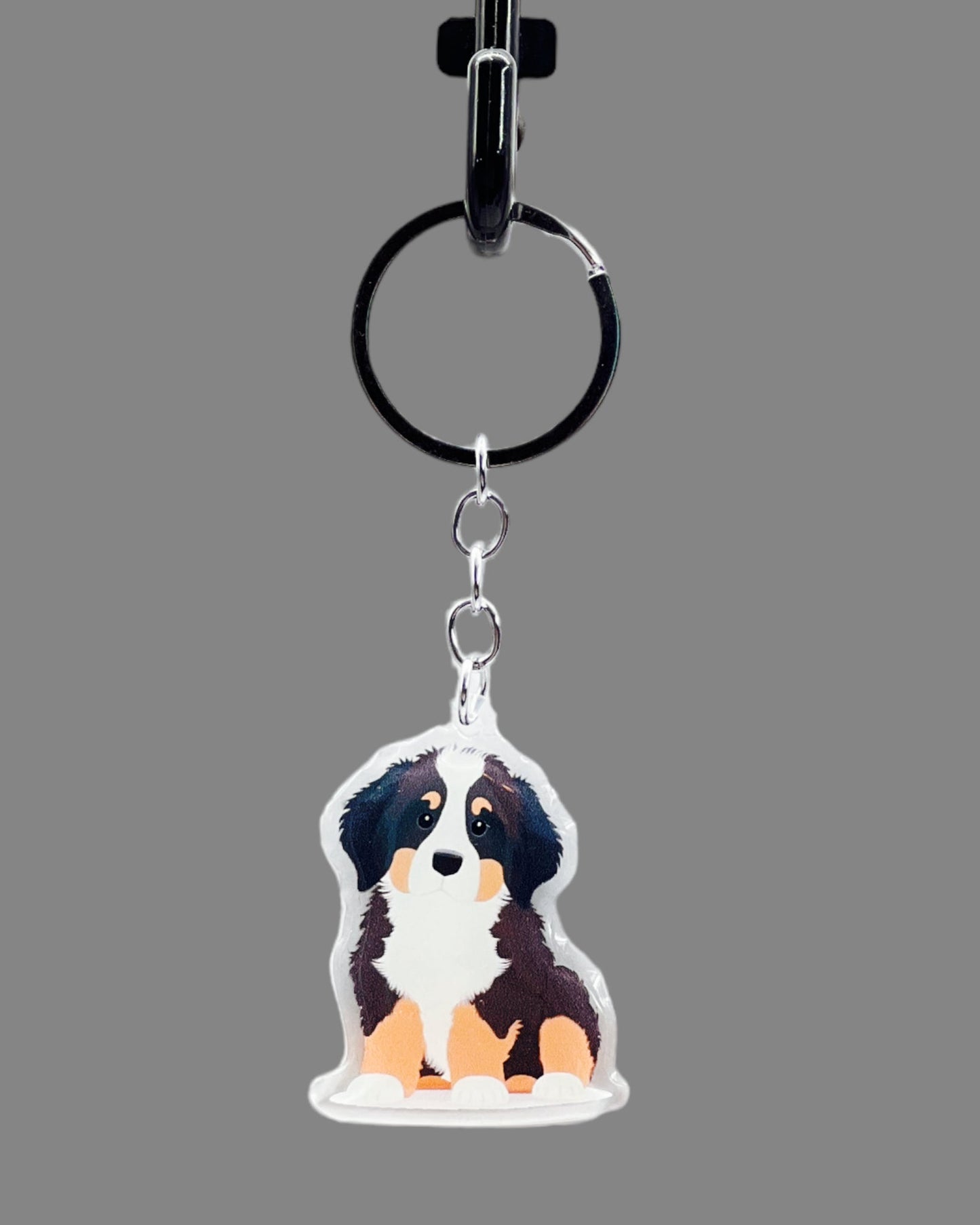 Standard Schnauzer Dog Acrylic keychain, Cute kawaii memorial ornament, pet portrait charm gift, backpack fob, dad car décor, dog mom gift