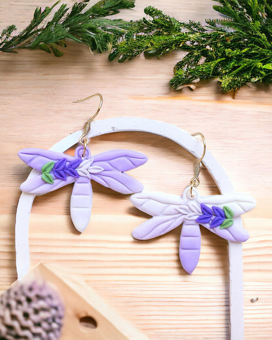 Dragonfly polymer clay earrings cute minimalist nature girls earrings, birthday gift for best friend, Christmas gift or stocking stuffer for her