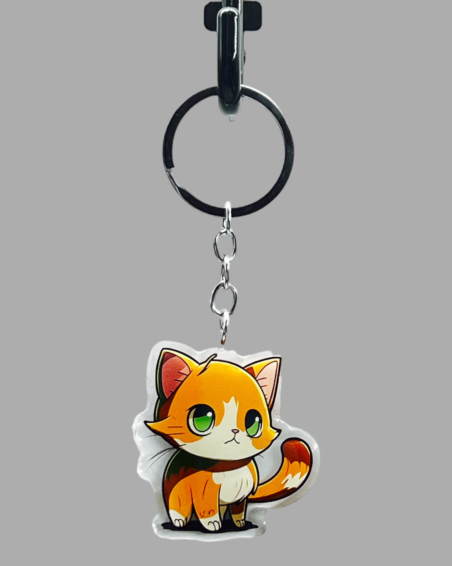 Cat Acrylic keychain, Cute kawaii memorial ornament, pet portrait charm gift  backpack fob, dad car décor, first day of school gift