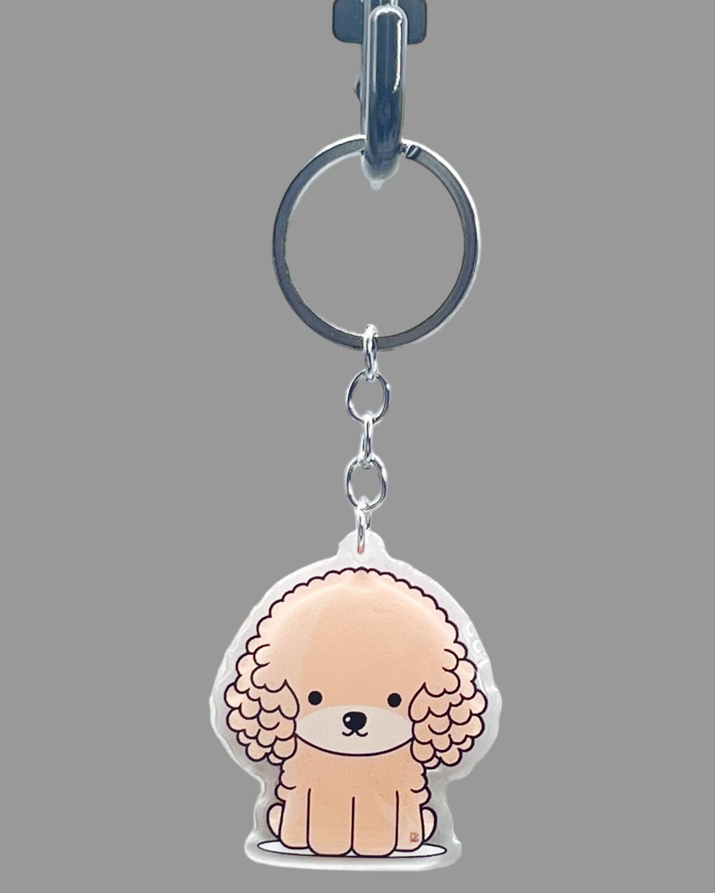 Poodle Dog Acrylic Keychain, Cute kawaii memorial ornament, pet portrait charm gift, backpack fob, dad car décor, dog mom gift