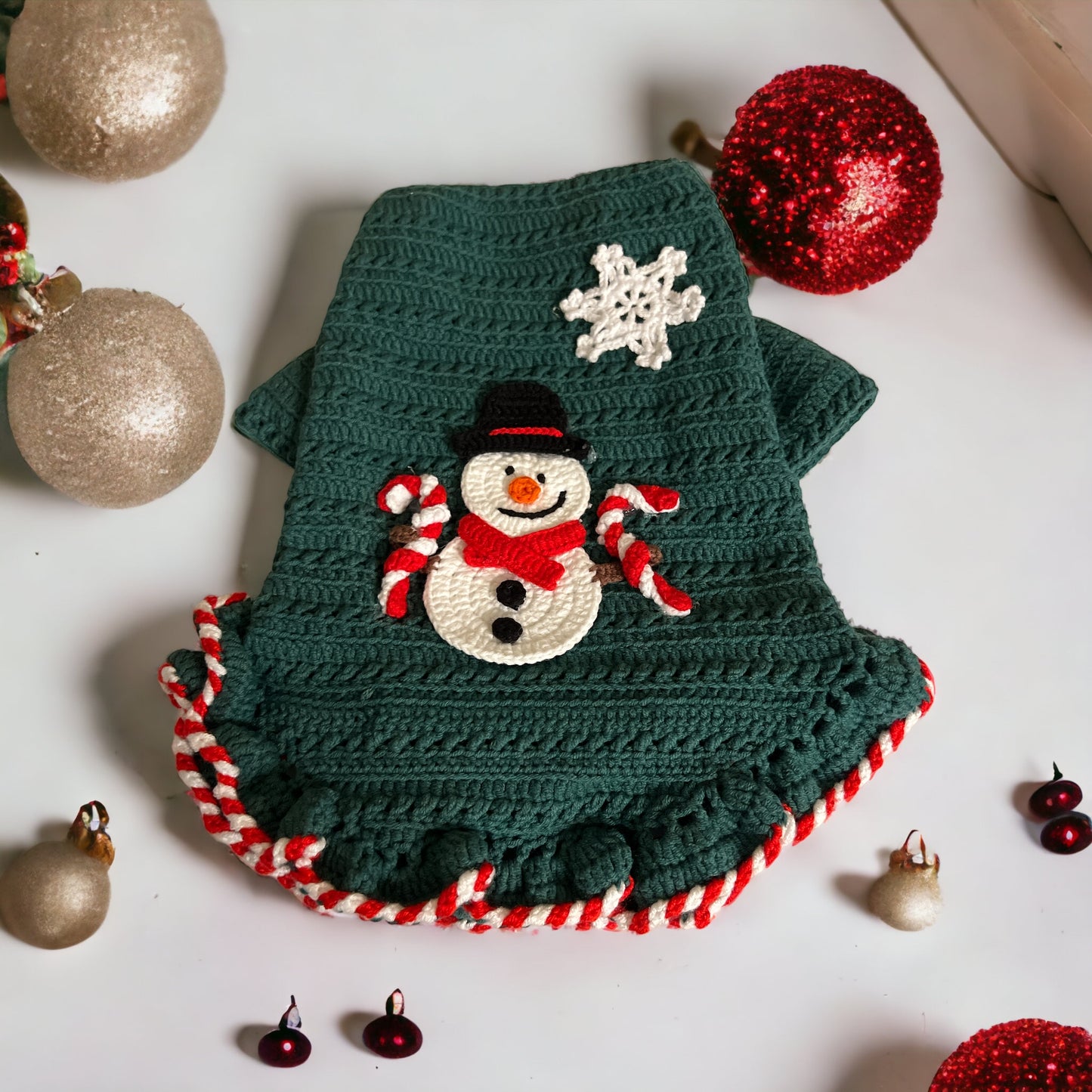 Small dog snowman Sweater