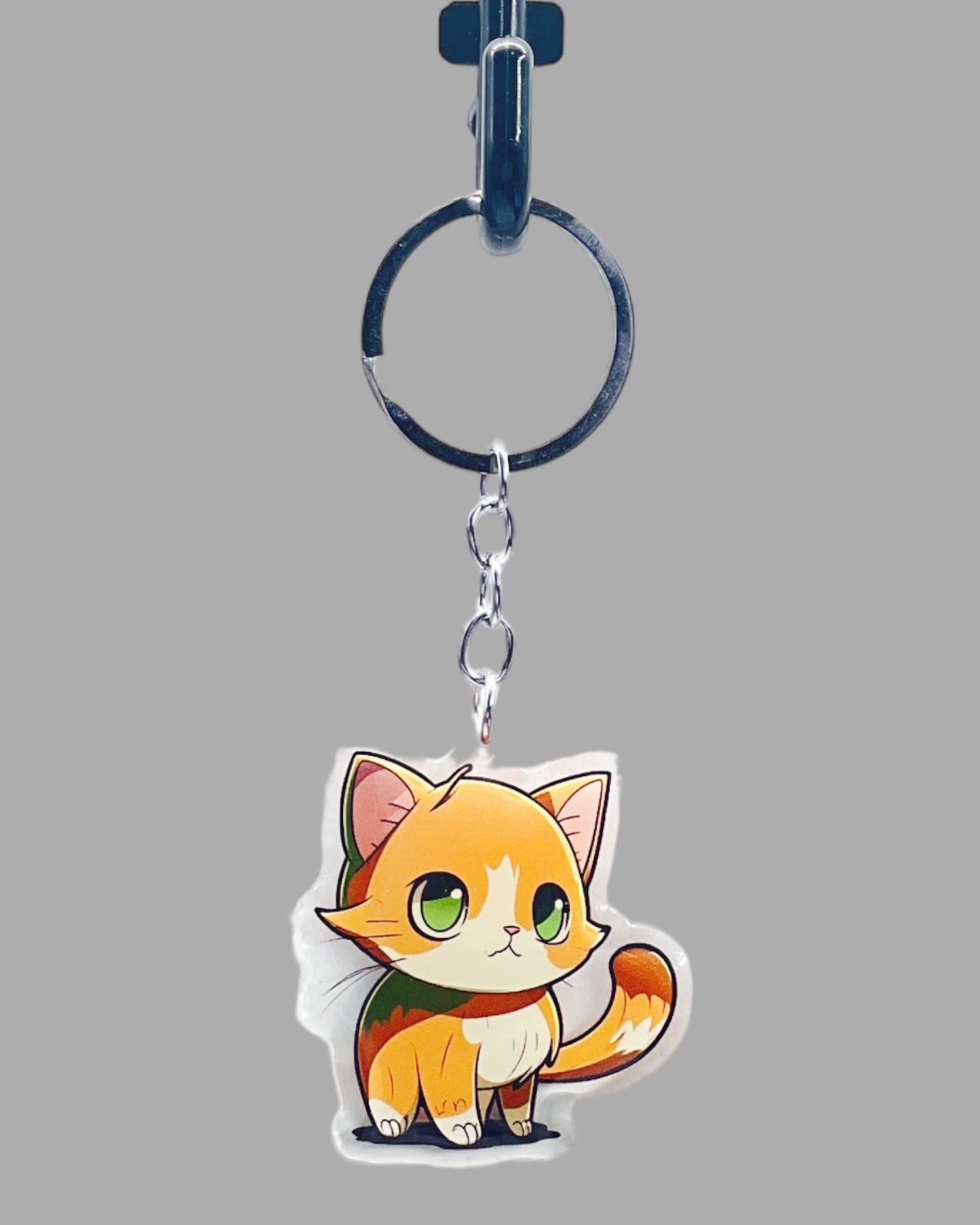 Cat Acrylic keychain, Cute kawaii memorial ornament, pet portrait charm gift  backpack fob, dad car décor, first day of school gift