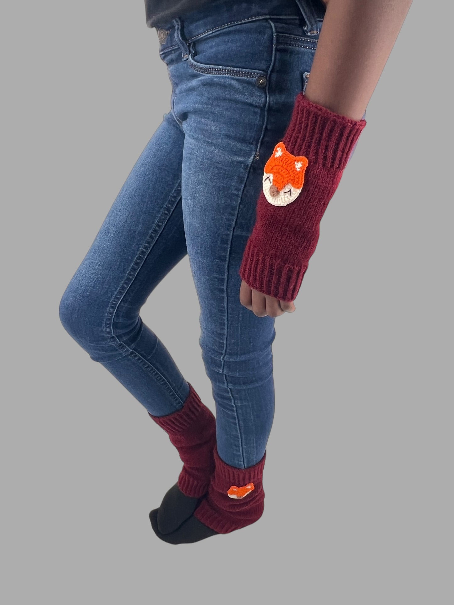 Cute Fox Crochet Leg Warmers . Ideal Gift for Girls . Granddaughter, Daughter, Niece . Perfect for Stocking Stuffers, Baby Showers, Back-to-School